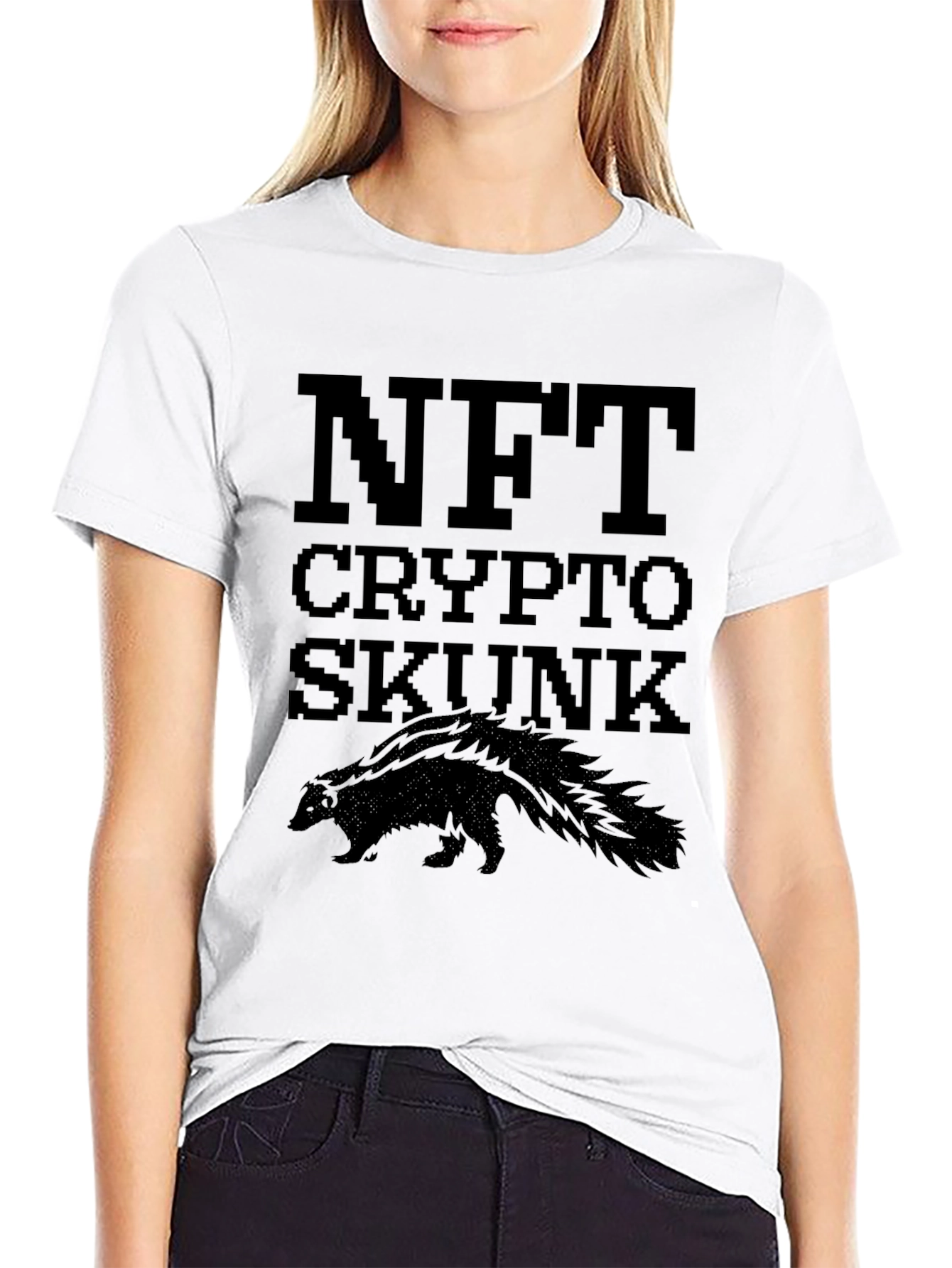 NFT Crypto Skunk Black T-Shirt