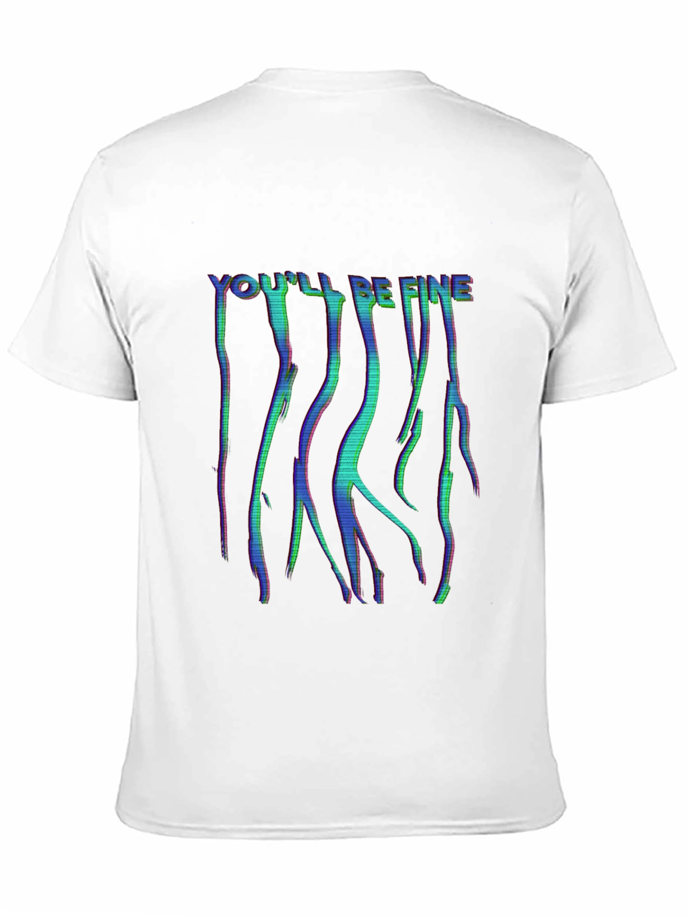 Youll Be Fine Glitch Style Black T-Shirt