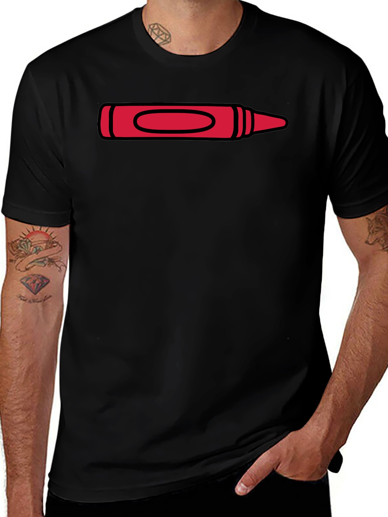 Red Crayon Graphic Tee - Artist Inspired T-Shirt