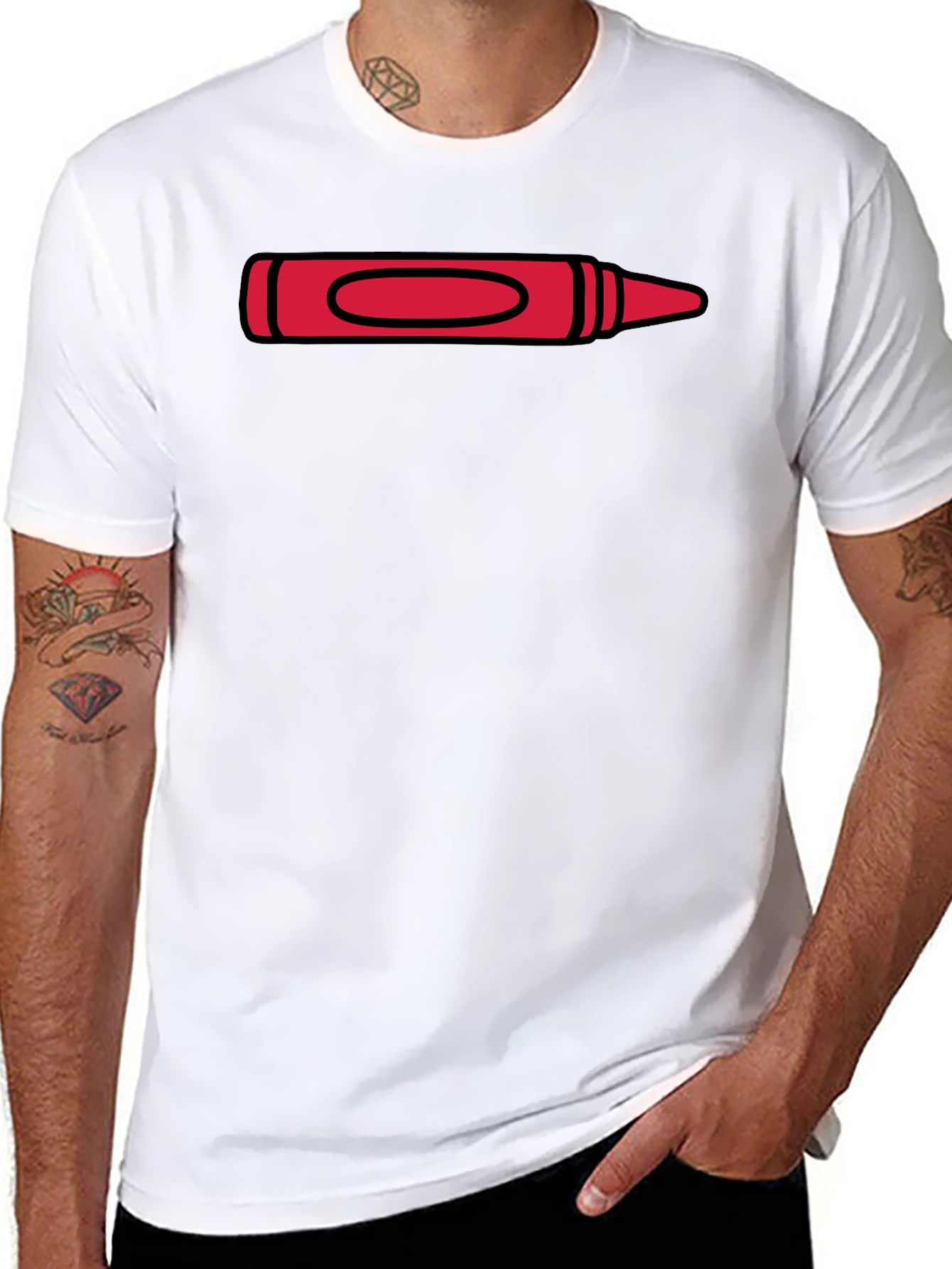 Red Crayon Graphic Tee - Artist Inspired T-Shirt