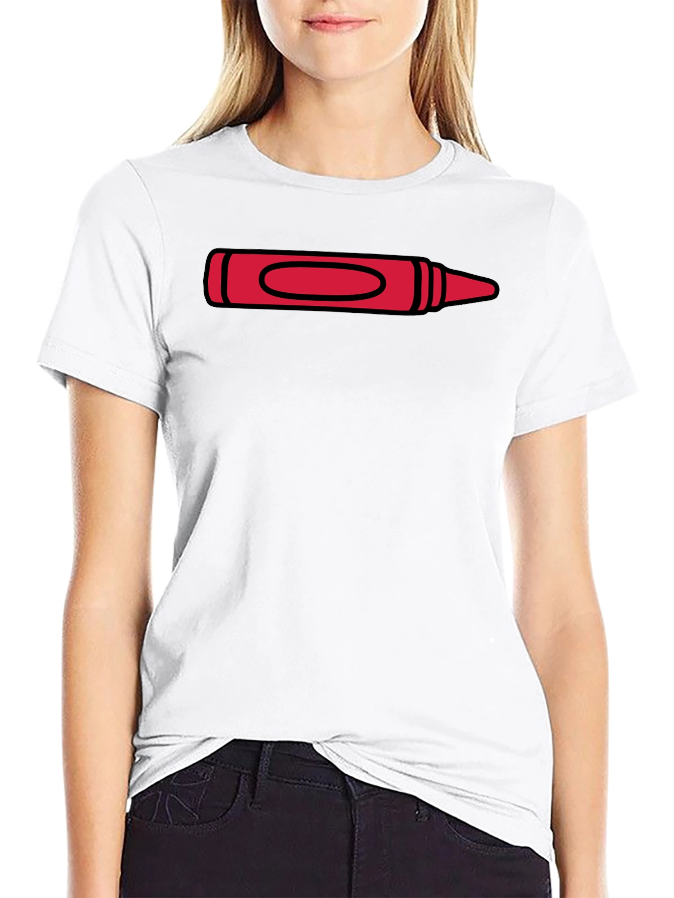 Red Crayon Graphic Tee - Artist Inspired T-Shirt