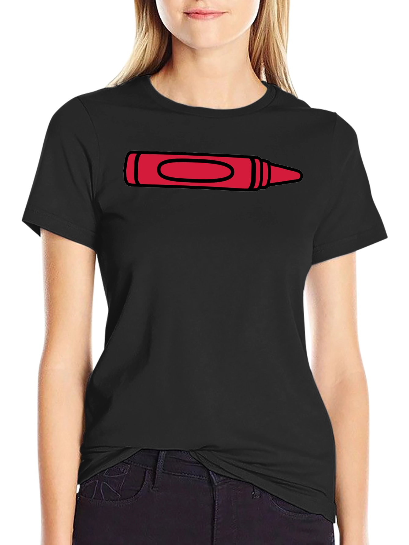 Red Crayon Graphic Tee - Artist Inspired T-Shirt