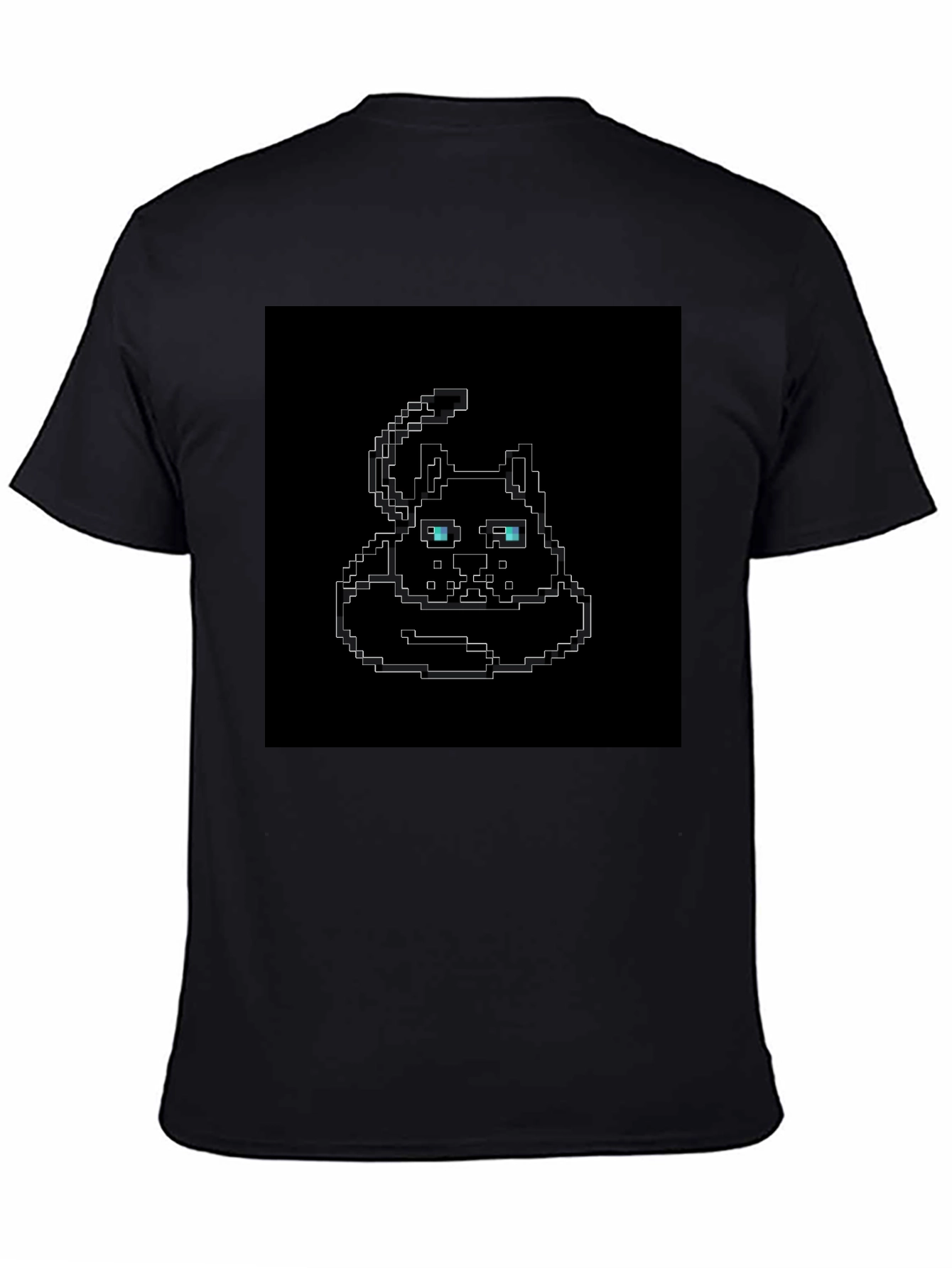 Pixel Art Cat T-Shirt - Black