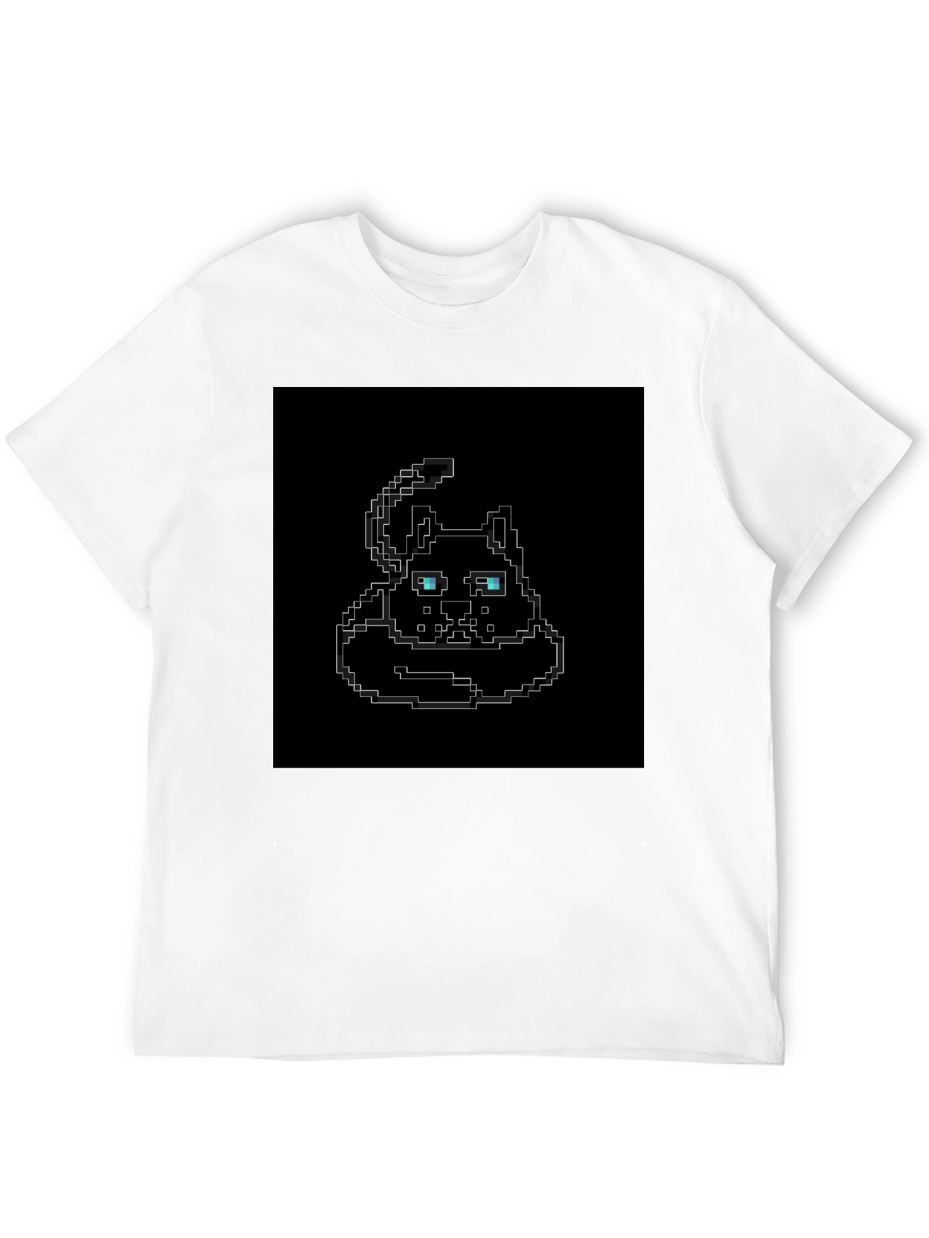 Pixel Art Cat T-Shirt - Black