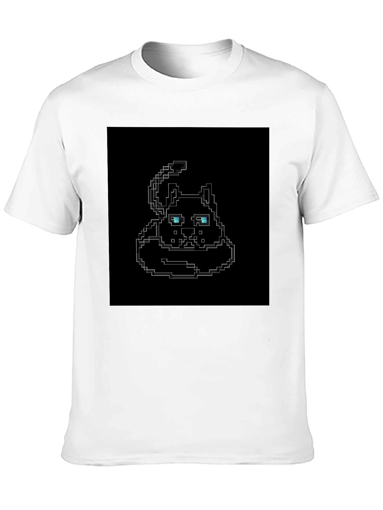 Pixel Art Cat T-Shirt - Black