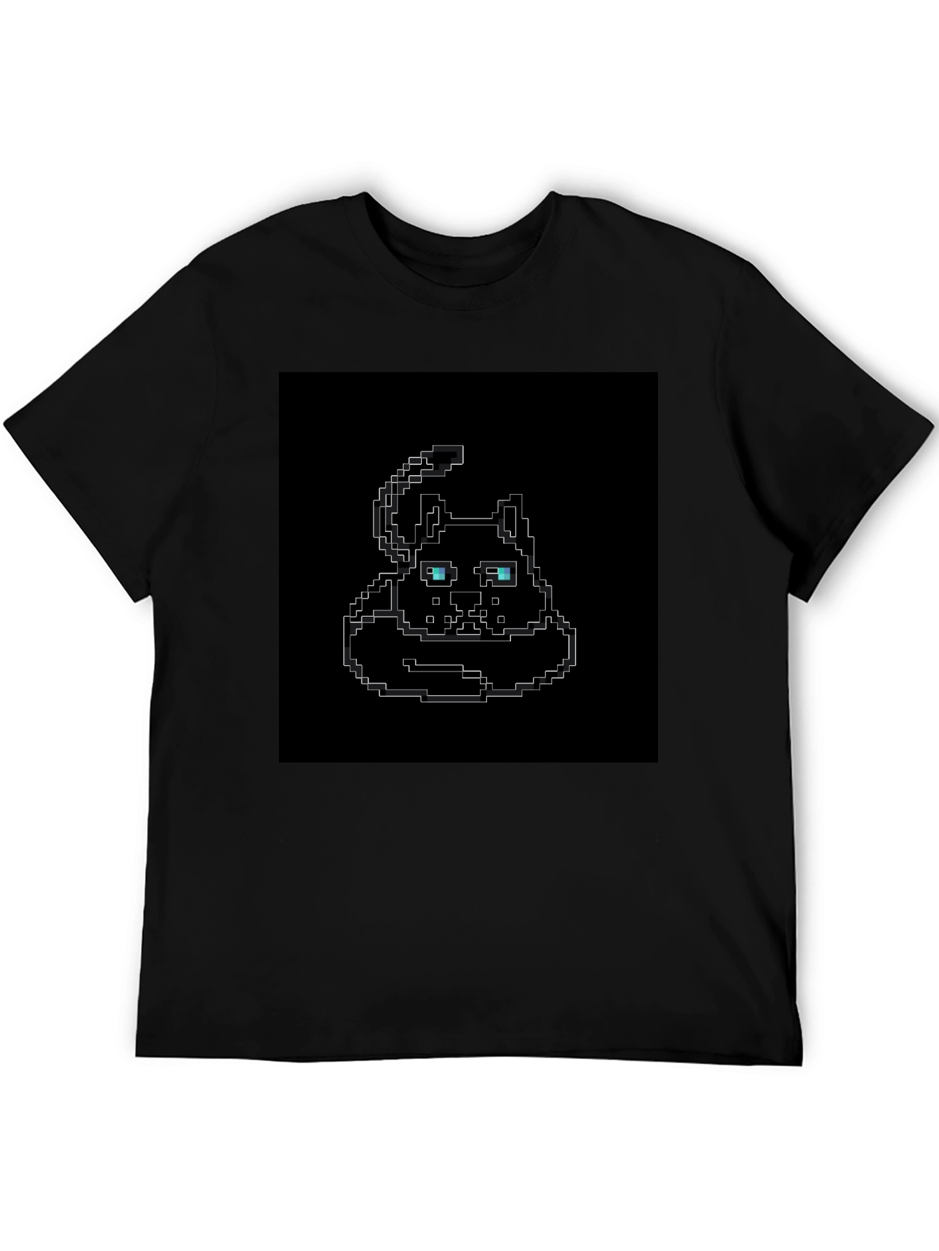 Pixel Art Cat T-Shirt - Black