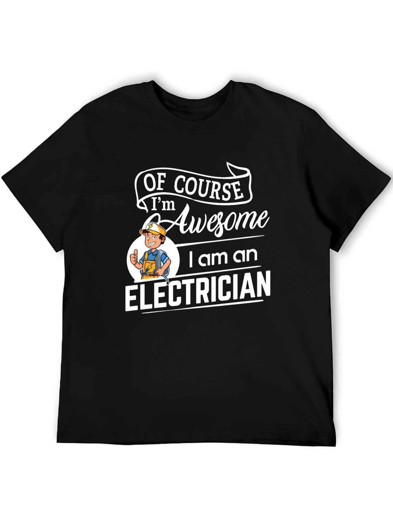 Awesome Electrician Graphic T-Shirt - Black