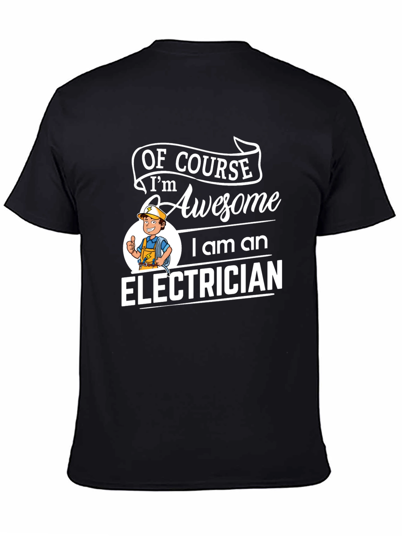 Awesome Electrician Graphic T-Shirt - Black