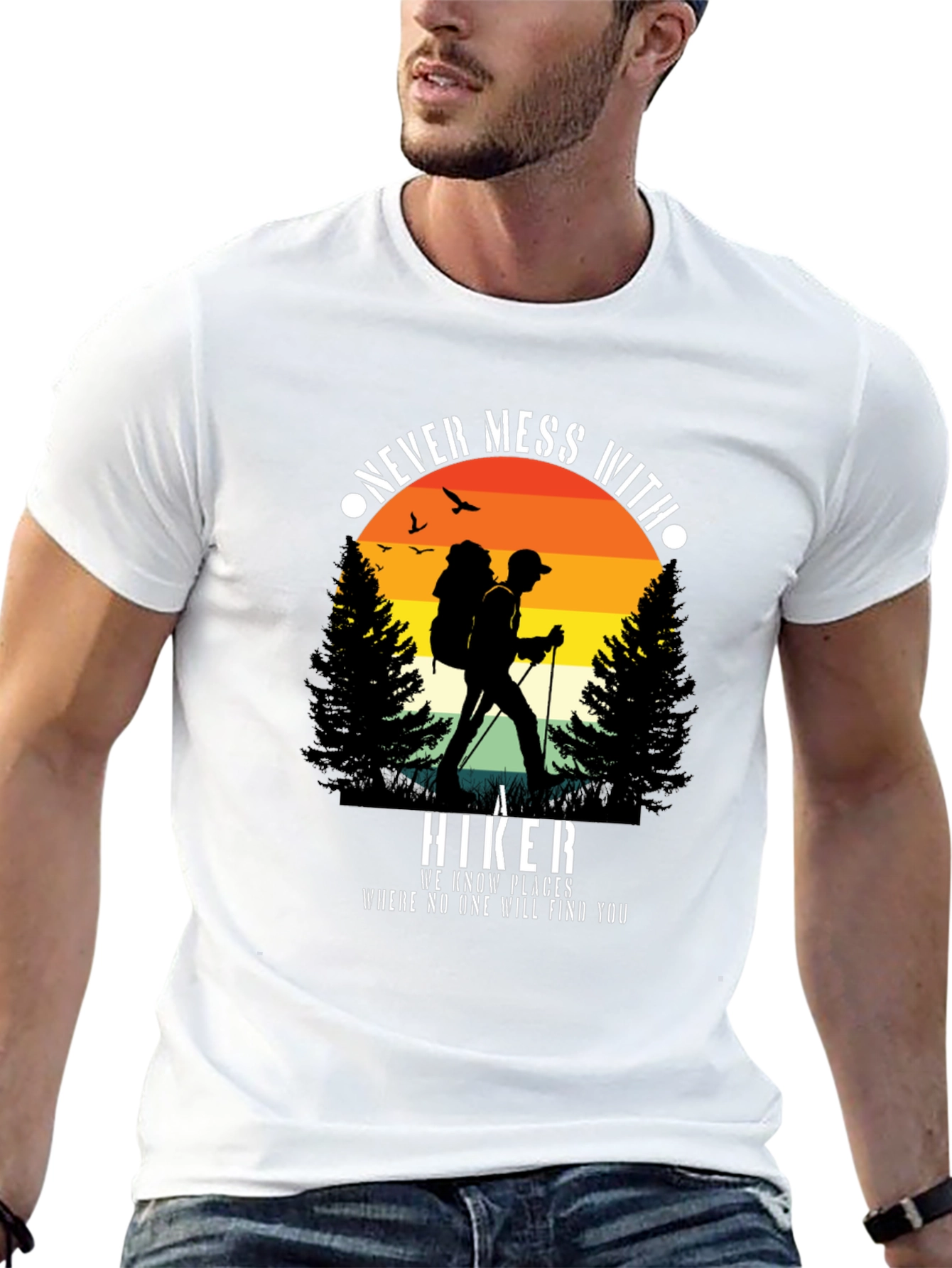 Never Mess With A Hiker Graphic Tee
