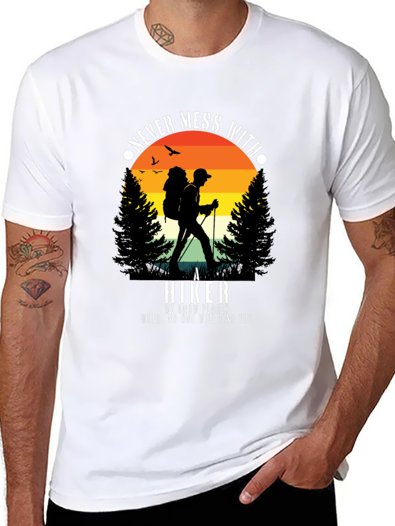 Never Mess With A Hiker Graphic Tee