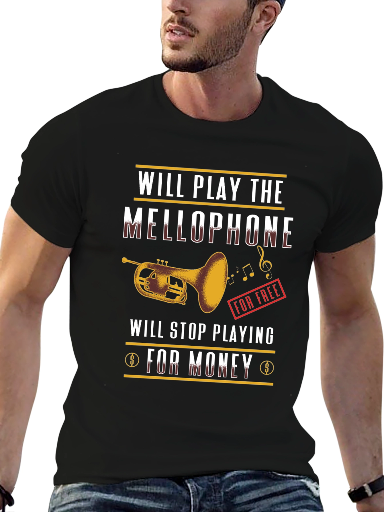 Mellophone Player T-Shirt - Will Play for Free