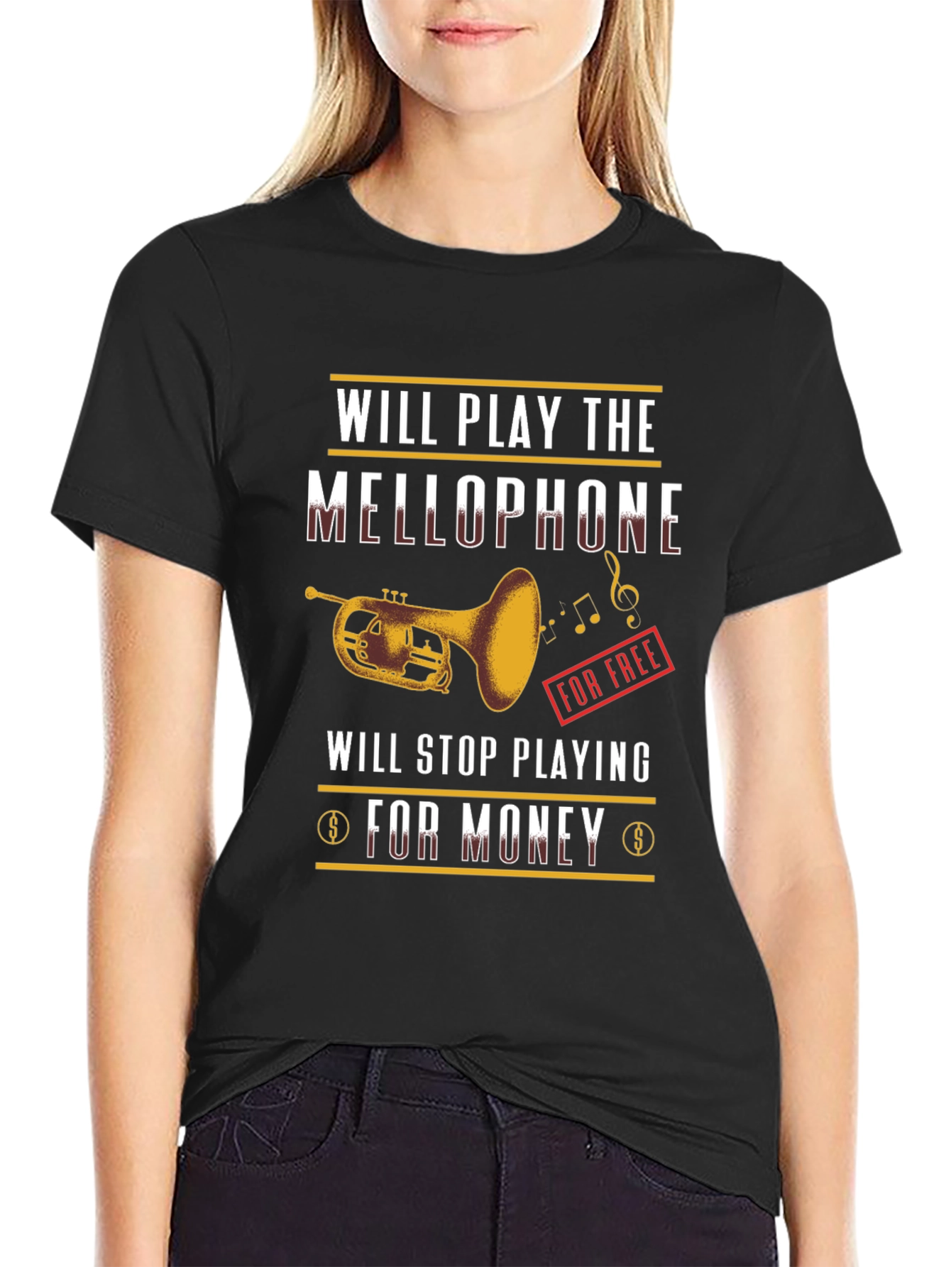 Mellophone Player T-Shirt - Will Play for Free