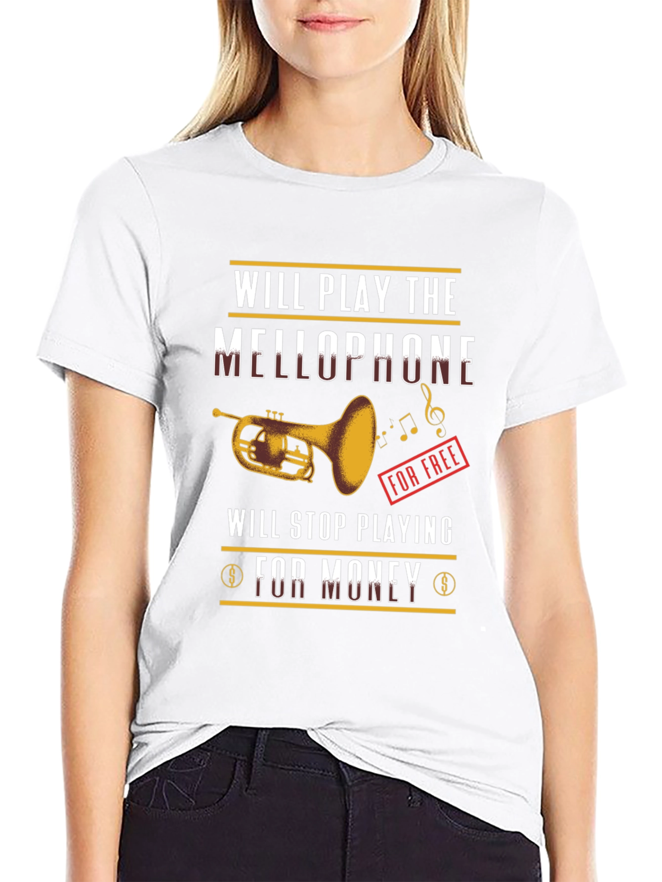 Mellophone Player T-Shirt - Will Play for Free