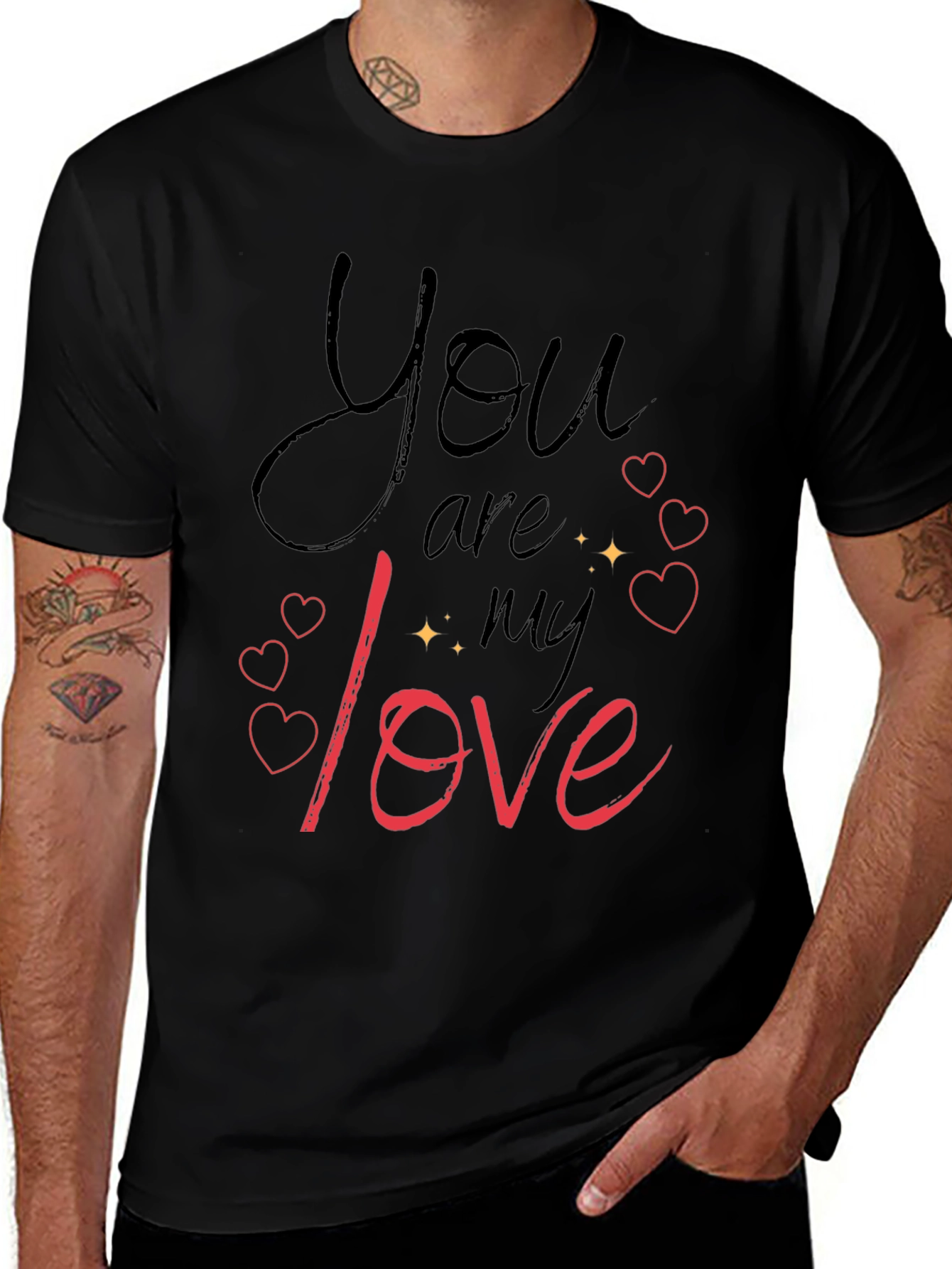 You Are My Love Black Graphic Tee