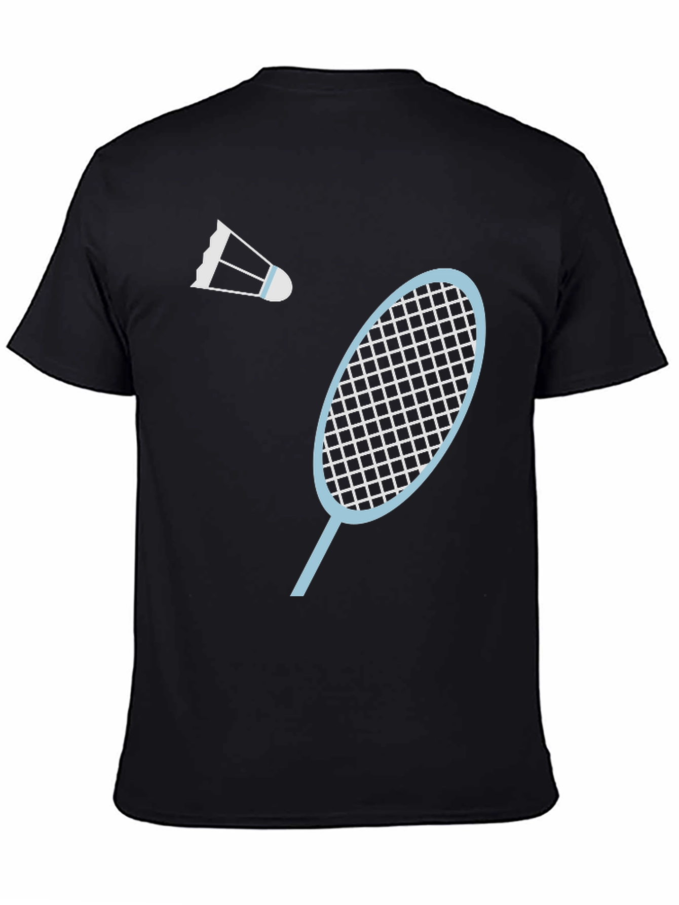 Badminton Graphic Tee - Black Cotton Shirt