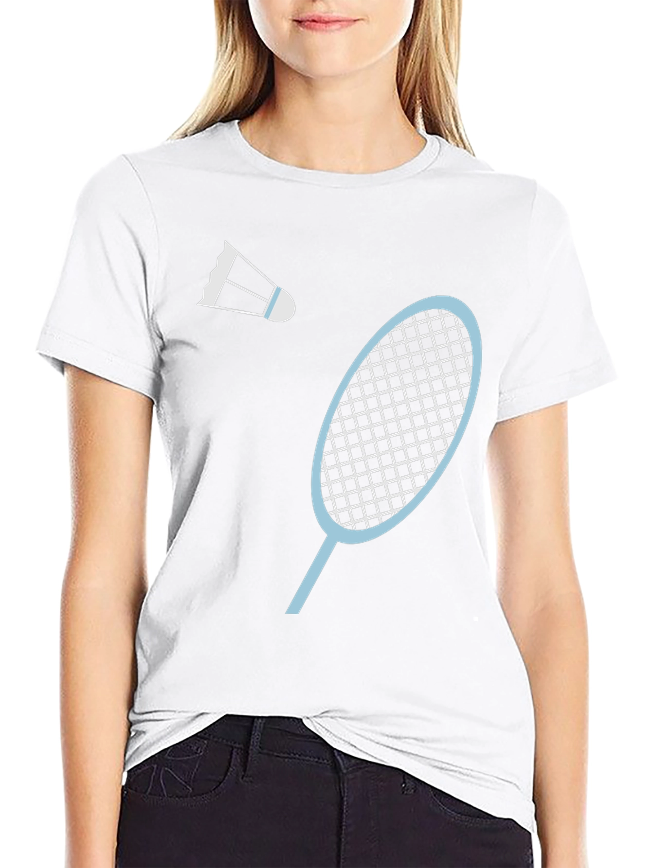 Badminton Graphic Tee - Black Cotton Shirt