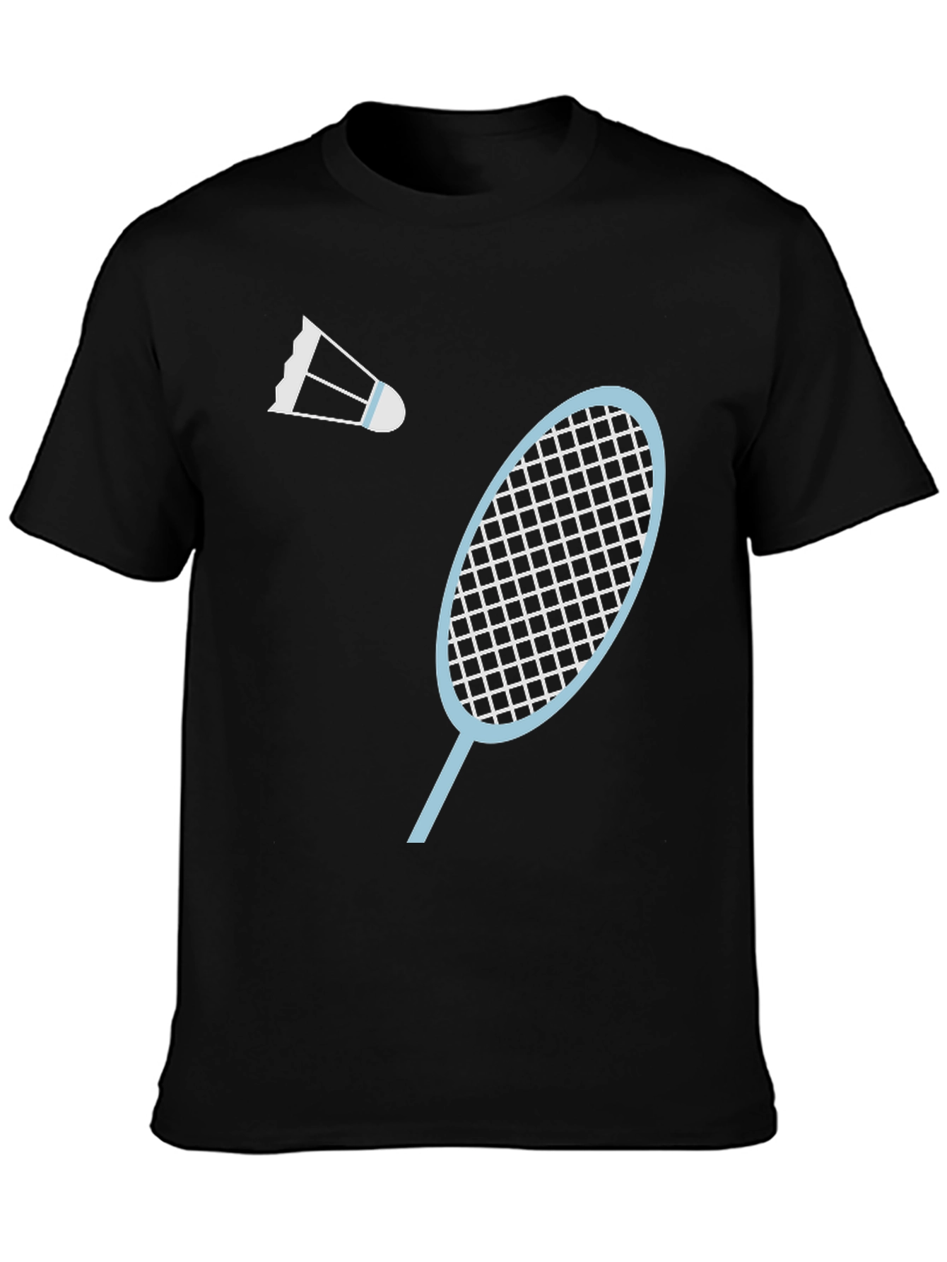Badminton Graphic Tee - Black Cotton Shirt