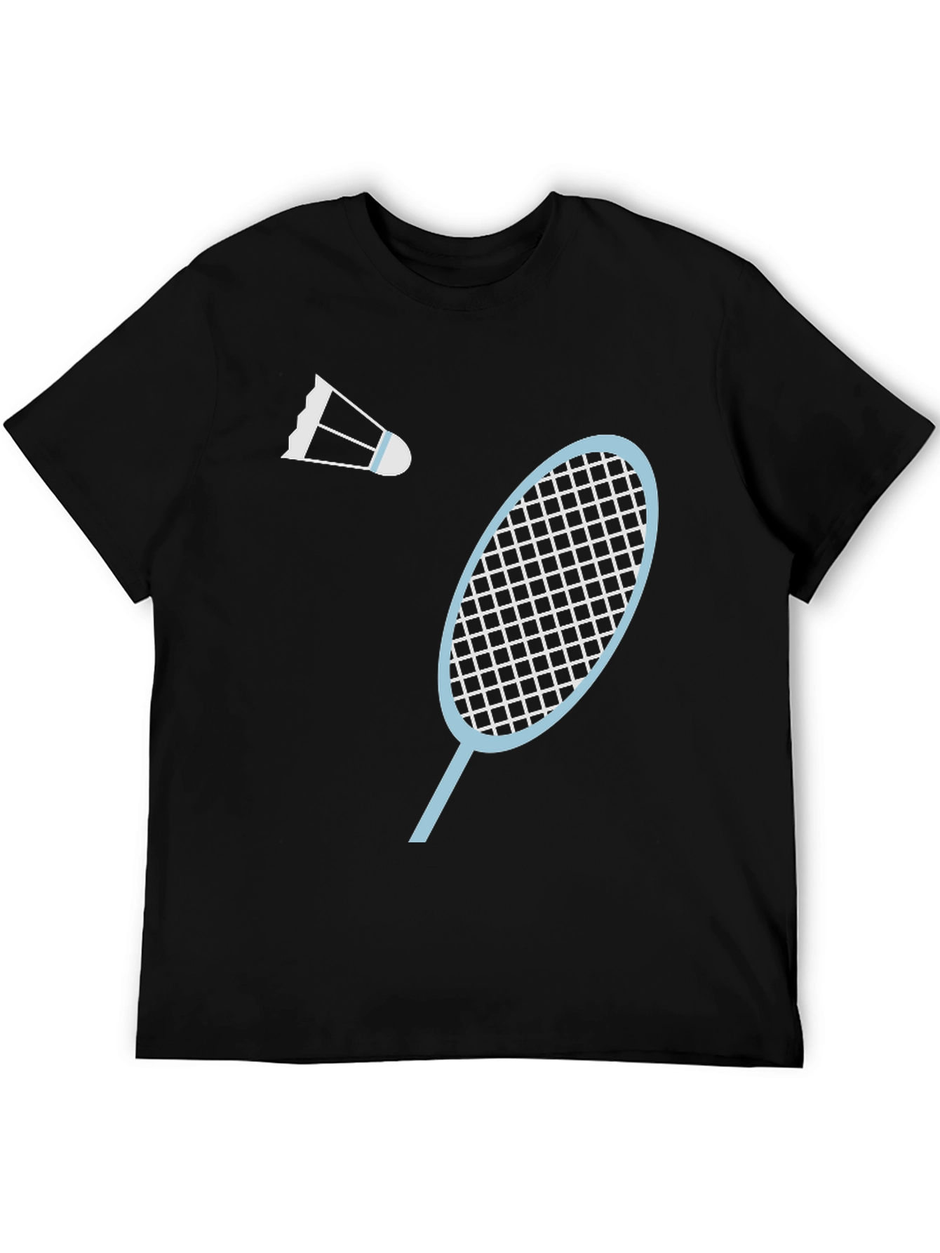 Badminton Graphic Tee - Black Cotton Shirt
