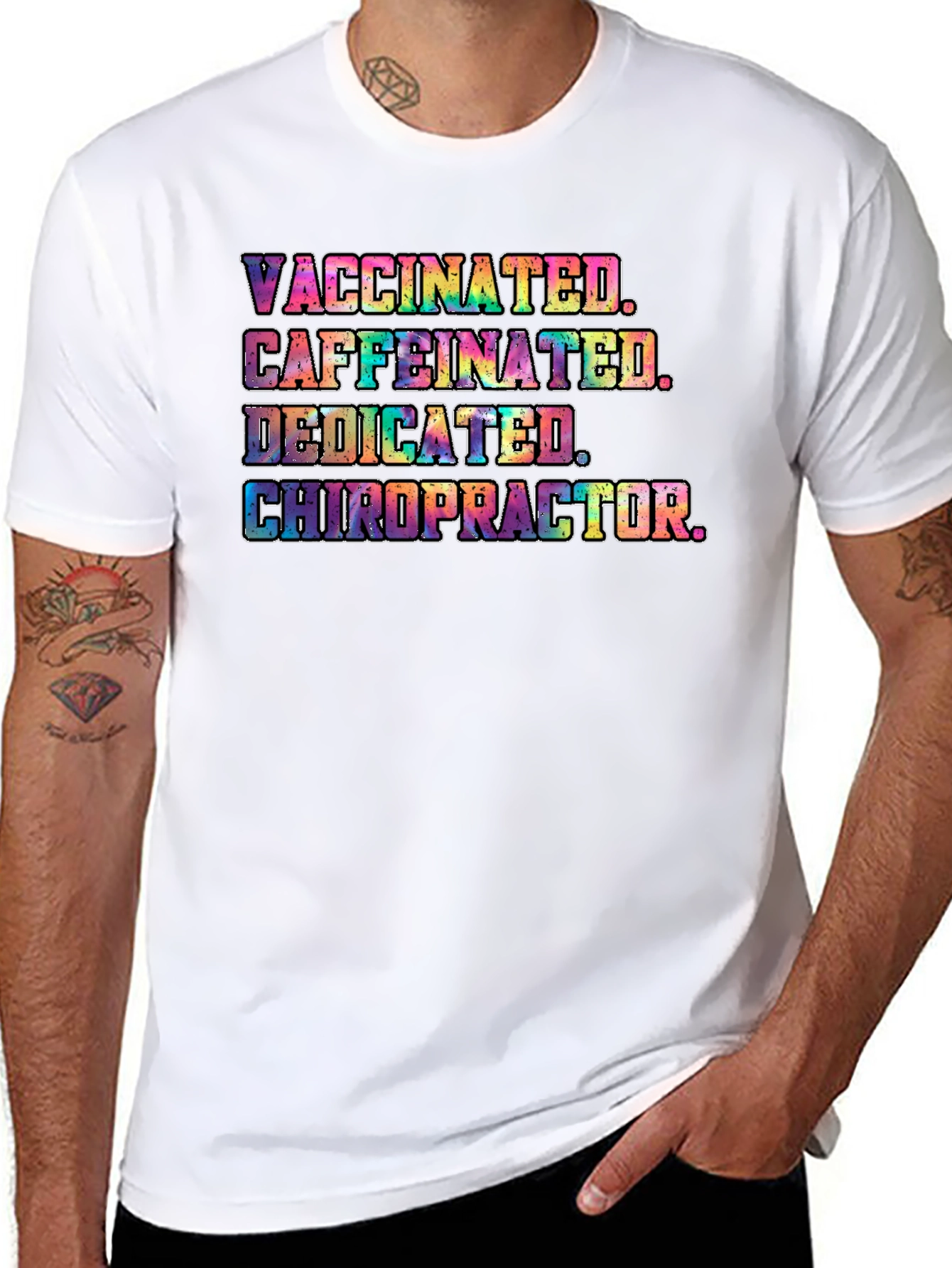 Vaccinated Caffeinated Dedicated Chiropractor T-Shirt