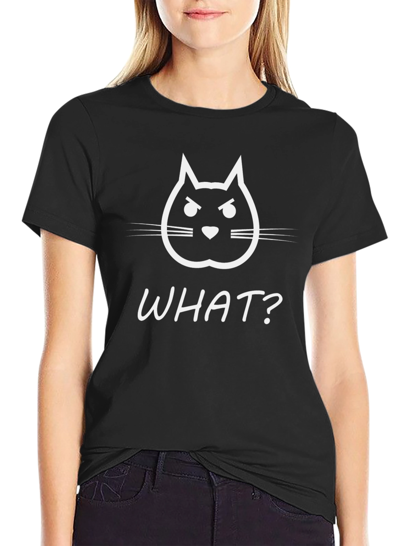 Funny Angry Cat T-Shirt - WHAT? Graphic Tee