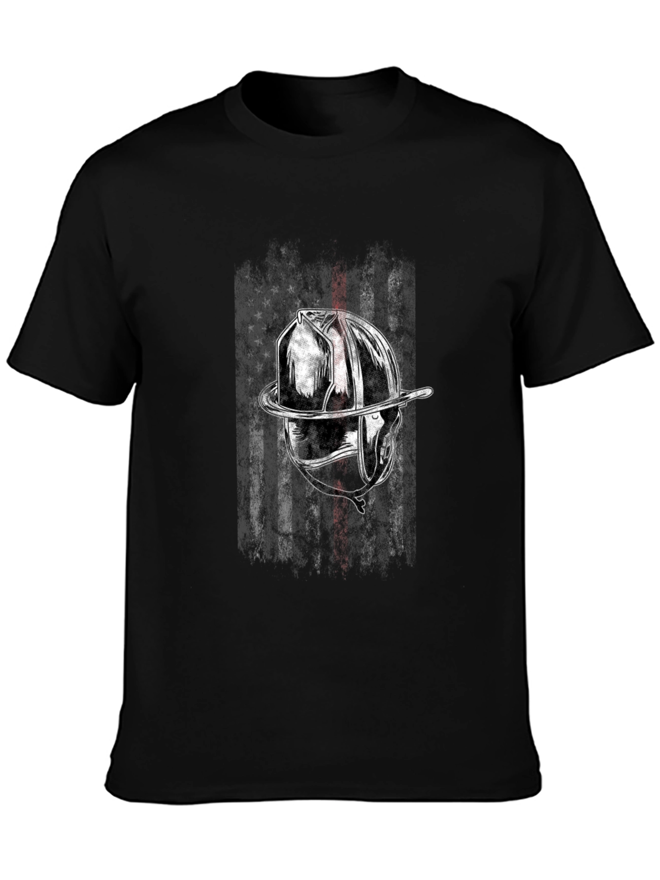 Firefighter Helmet American Flag T-Shirt