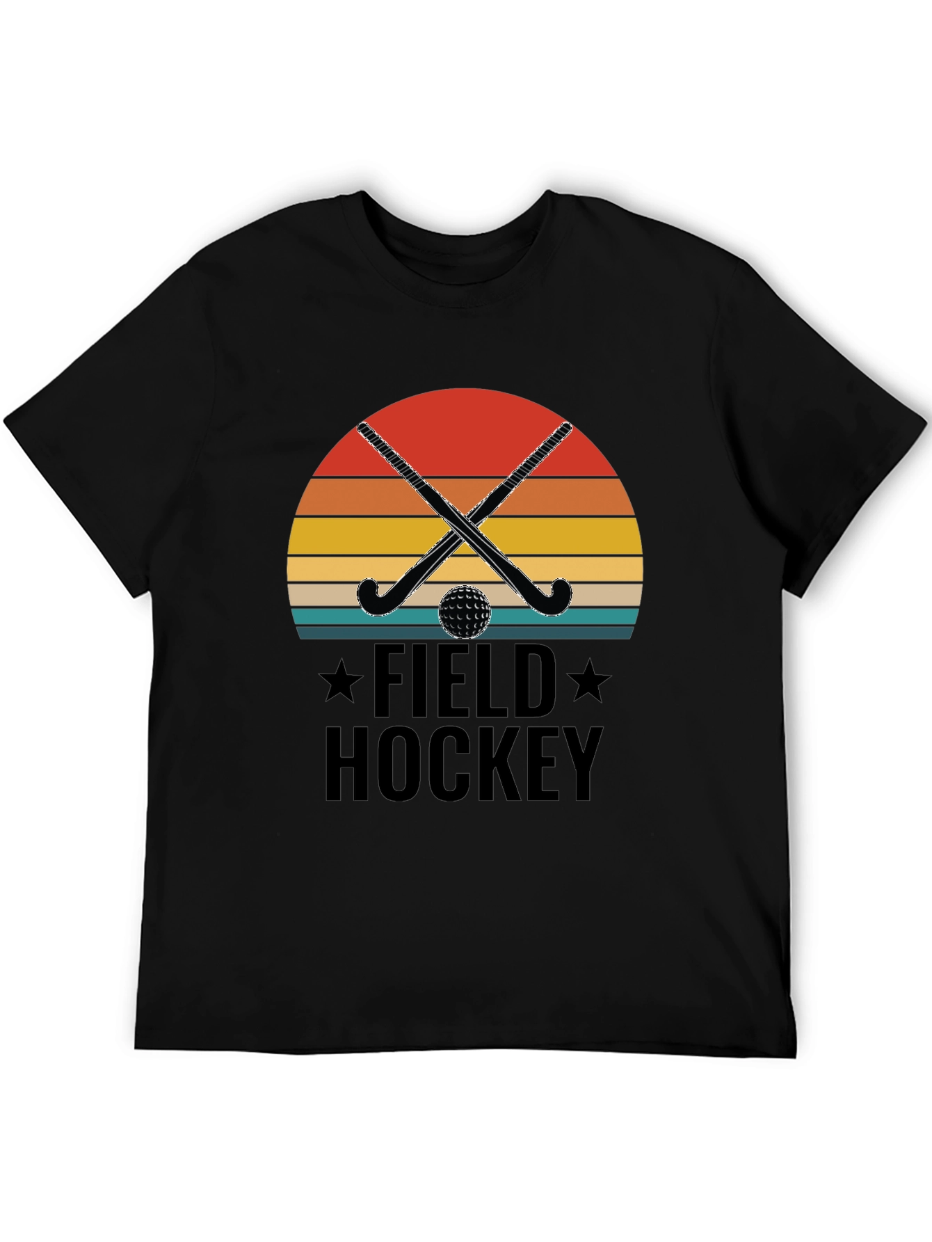 Field Hockey Graphic Tee - Retro Sunset Design