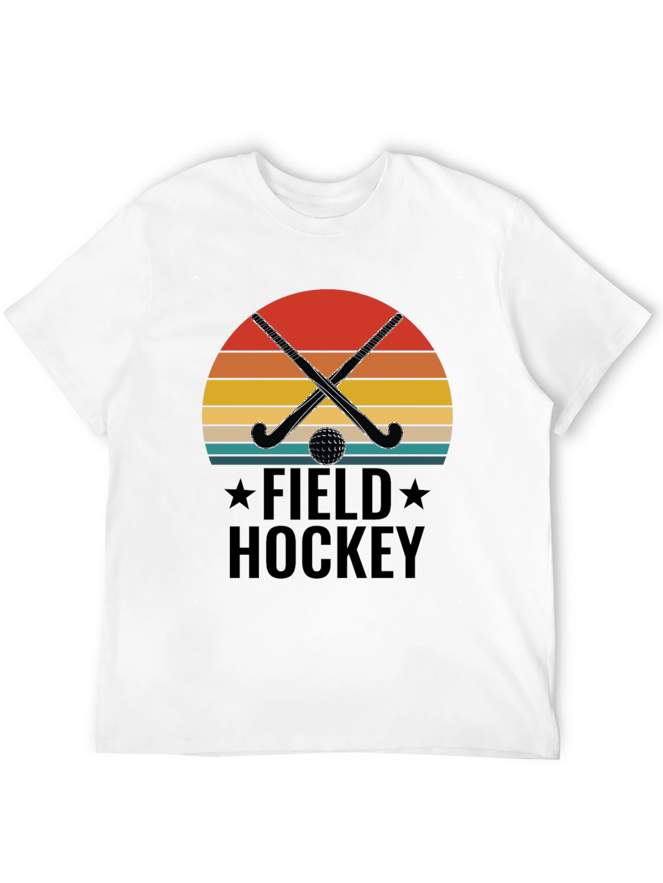 Field Hockey Graphic Tee - Retro Sunset Design