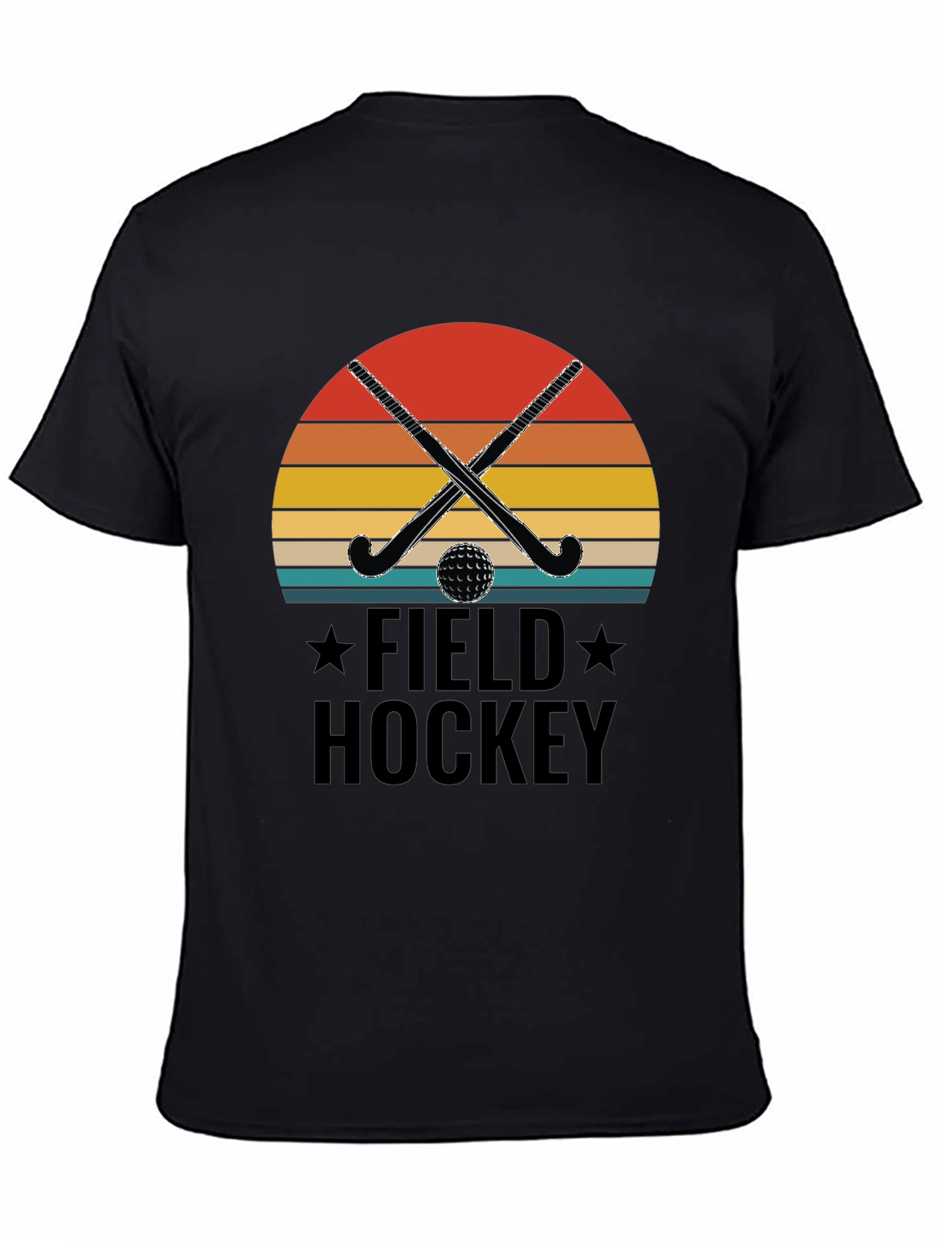 Field Hockey Graphic Tee - Retro Sunset Design