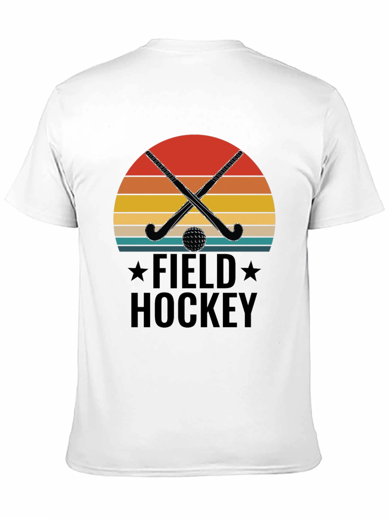 Field Hockey Graphic Tee - Retro Sunset Design