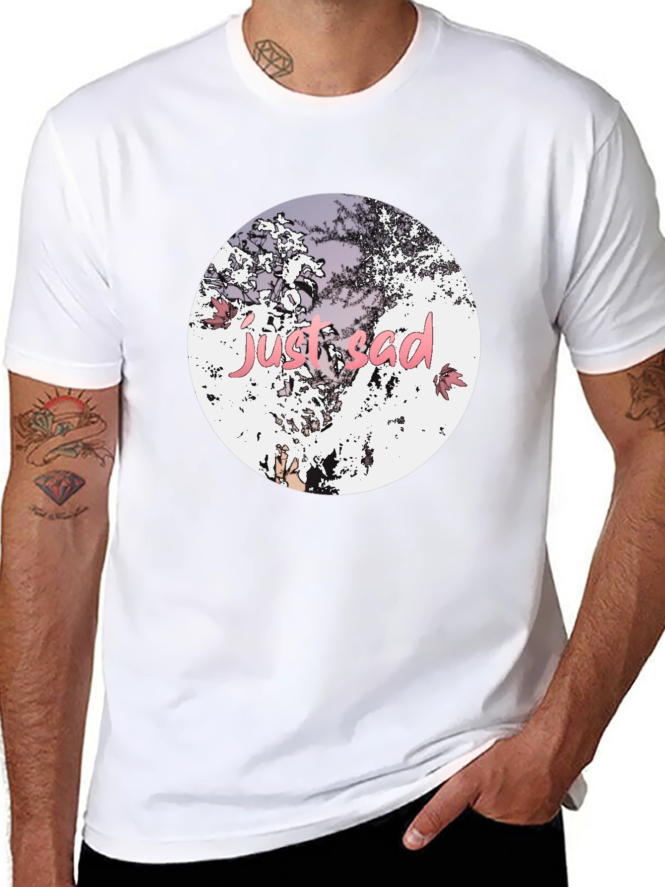 Just Sad Graphic Tee - Stylish Black Casual T-Shirt