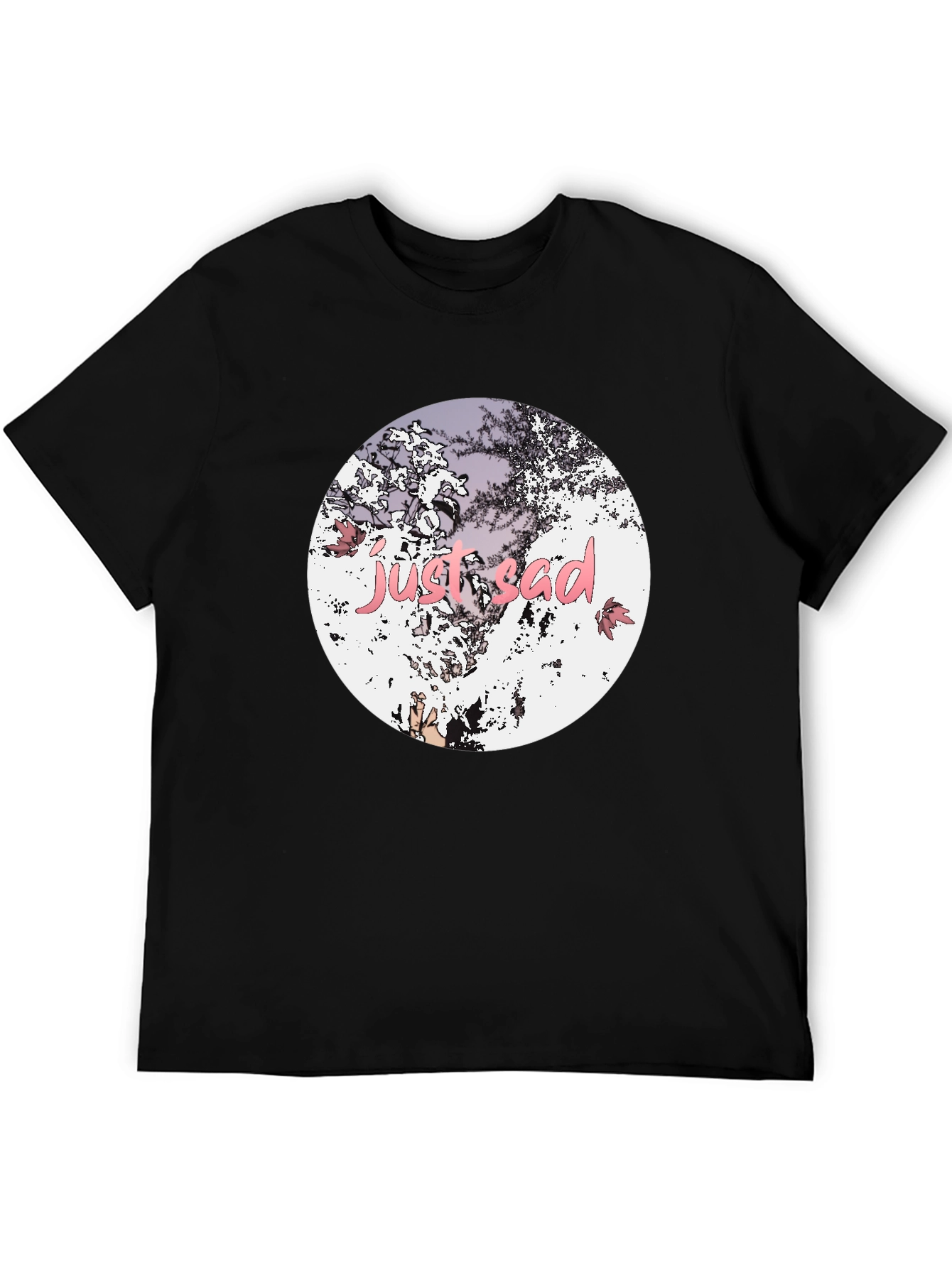Just Sad Graphic Tee - Stylish Black Casual T-Shirt