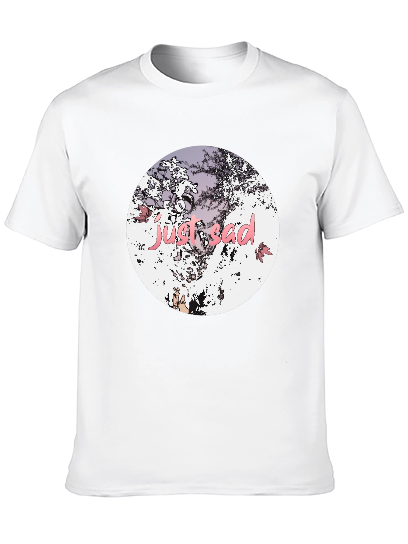 Just Sad Graphic Tee - Stylish Black Casual T-Shirt