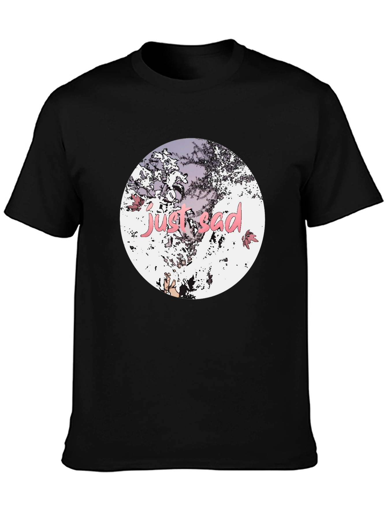 Just Sad Graphic Tee - Stylish Black Casual T-Shirt