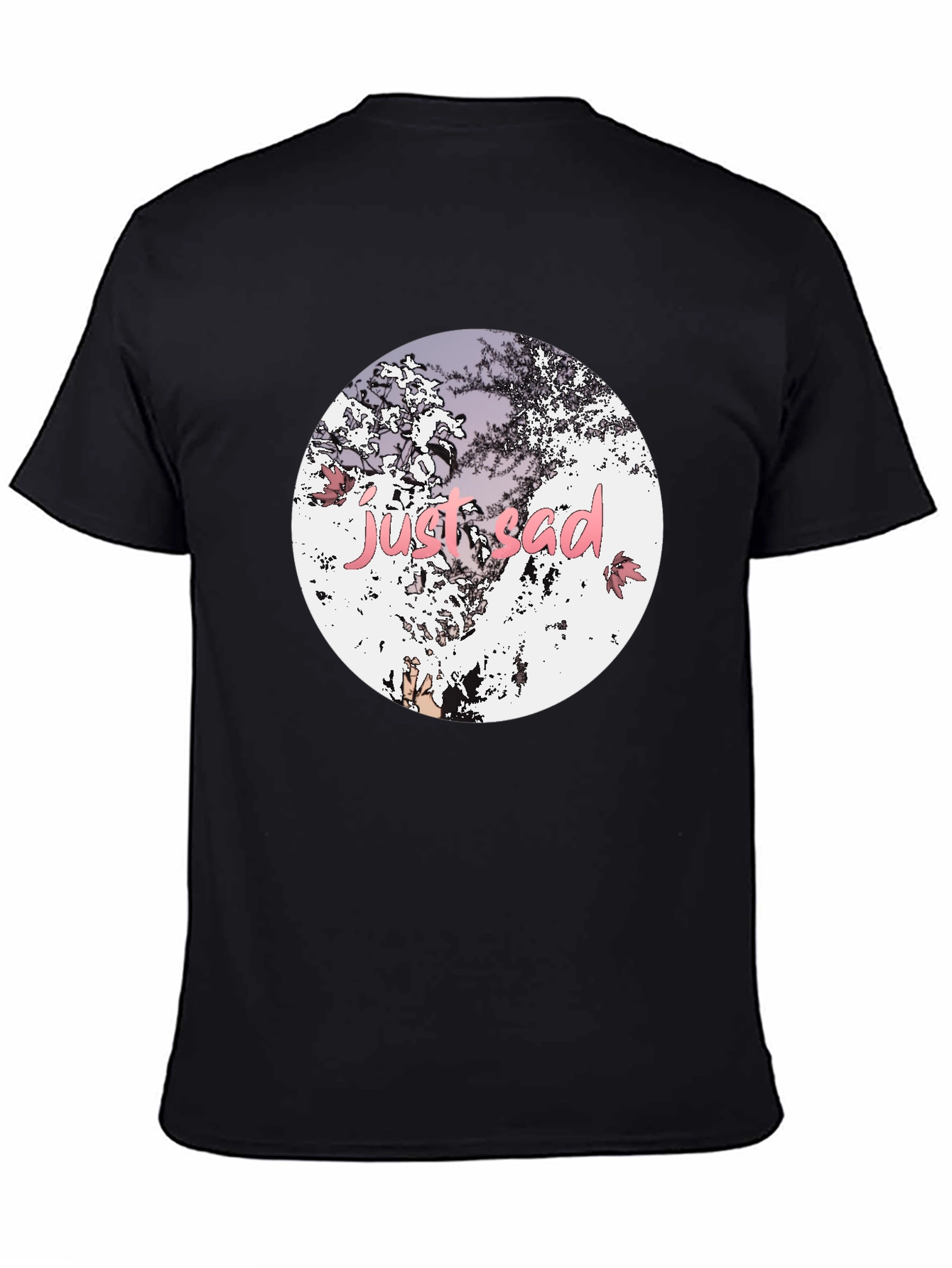 Just Sad Graphic Tee - Stylish Black Casual T-Shirt