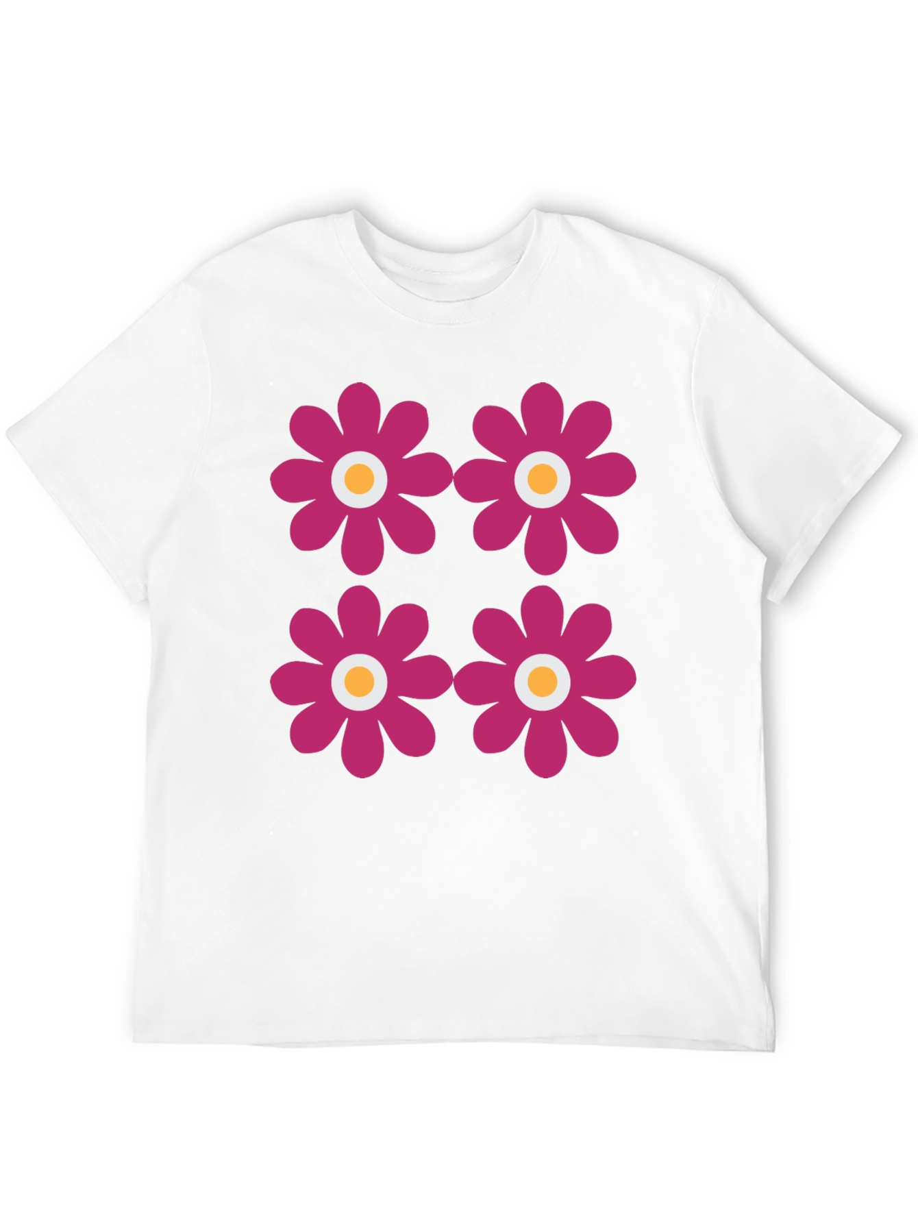 Retro Flower Power Tee - Black Graphic Print T-Shirt
