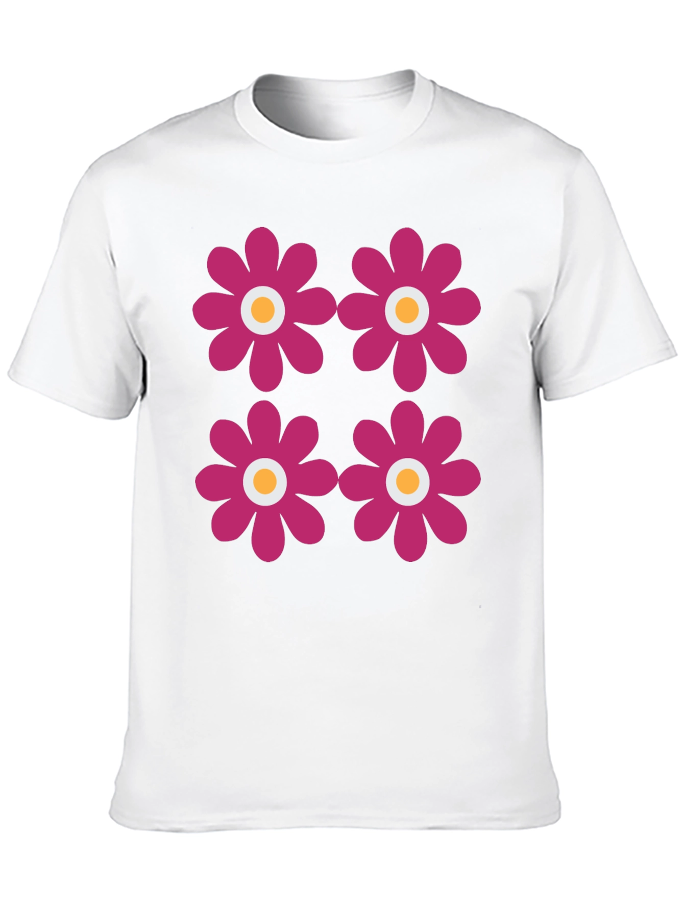 Retro Flower Power Tee - Black Graphic Print T-Shirt