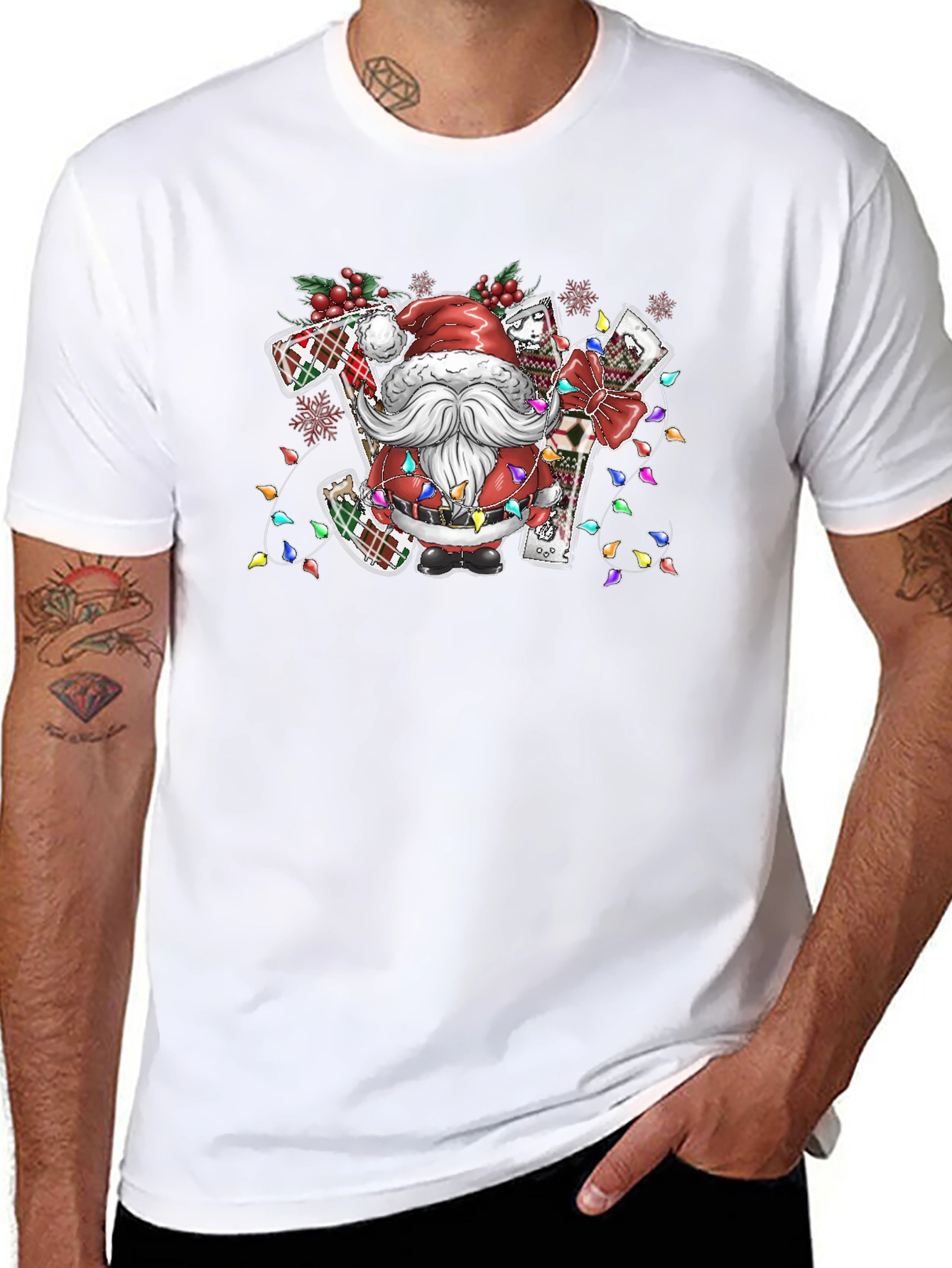Santa JOY Christmas T-Shirt Holiday Tee