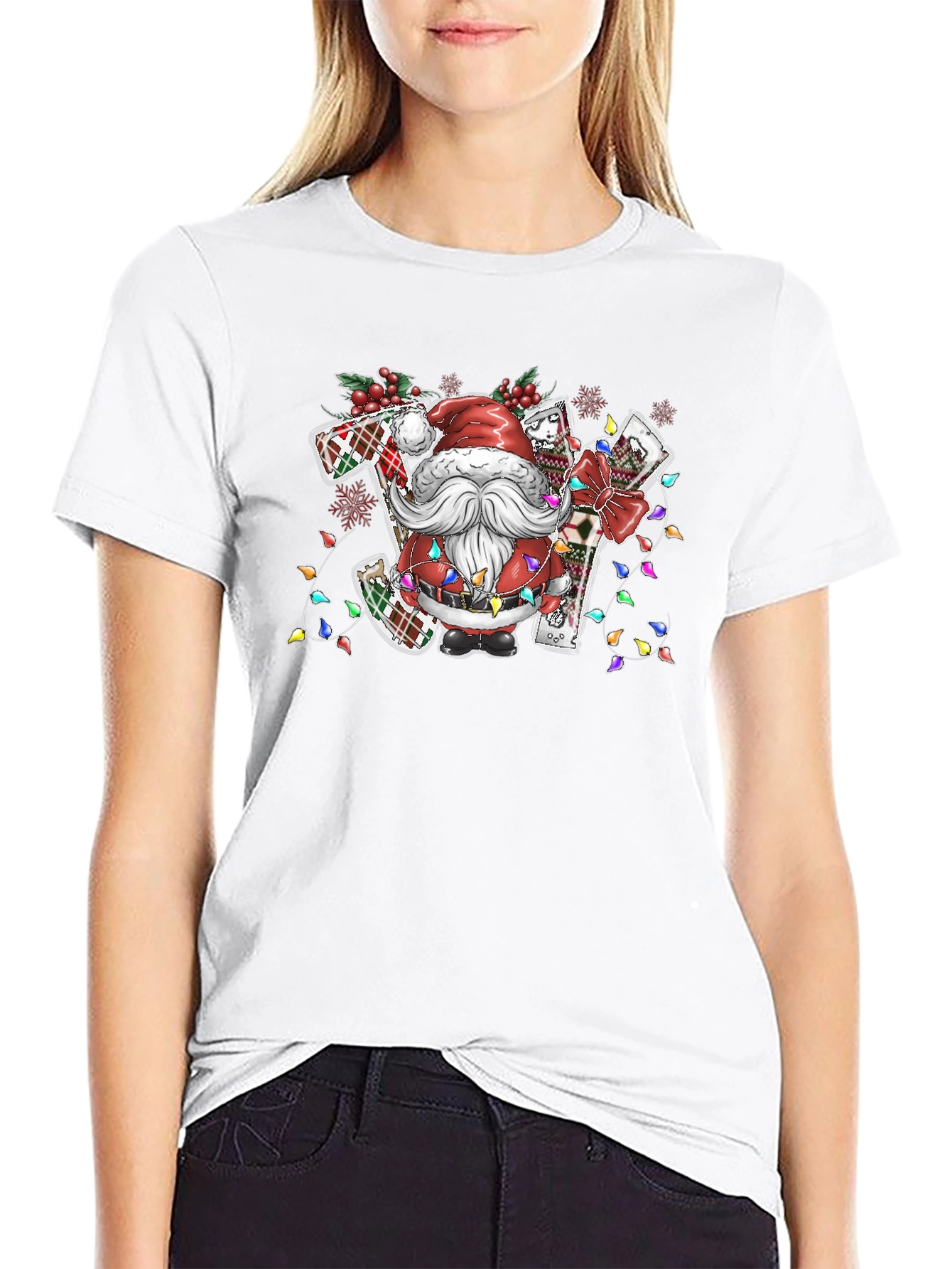 Santa JOY Christmas T-Shirt Holiday Tee
