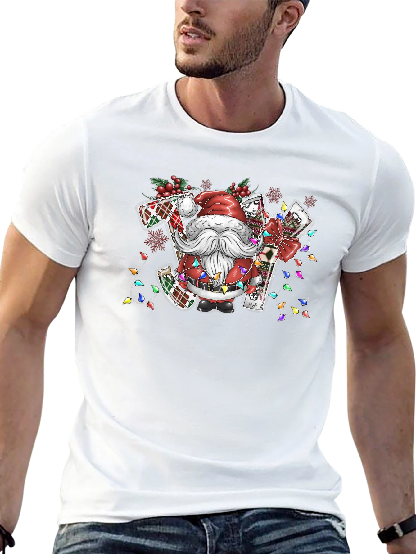 Santa JOY Christmas T-Shirt Holiday Tee