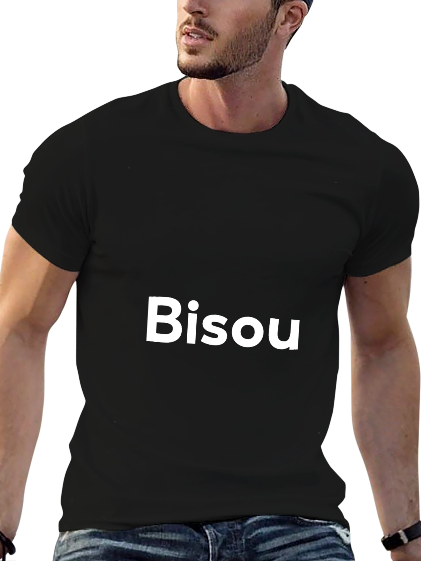 Bisou Graphic Tee - Black Cotton Comfort