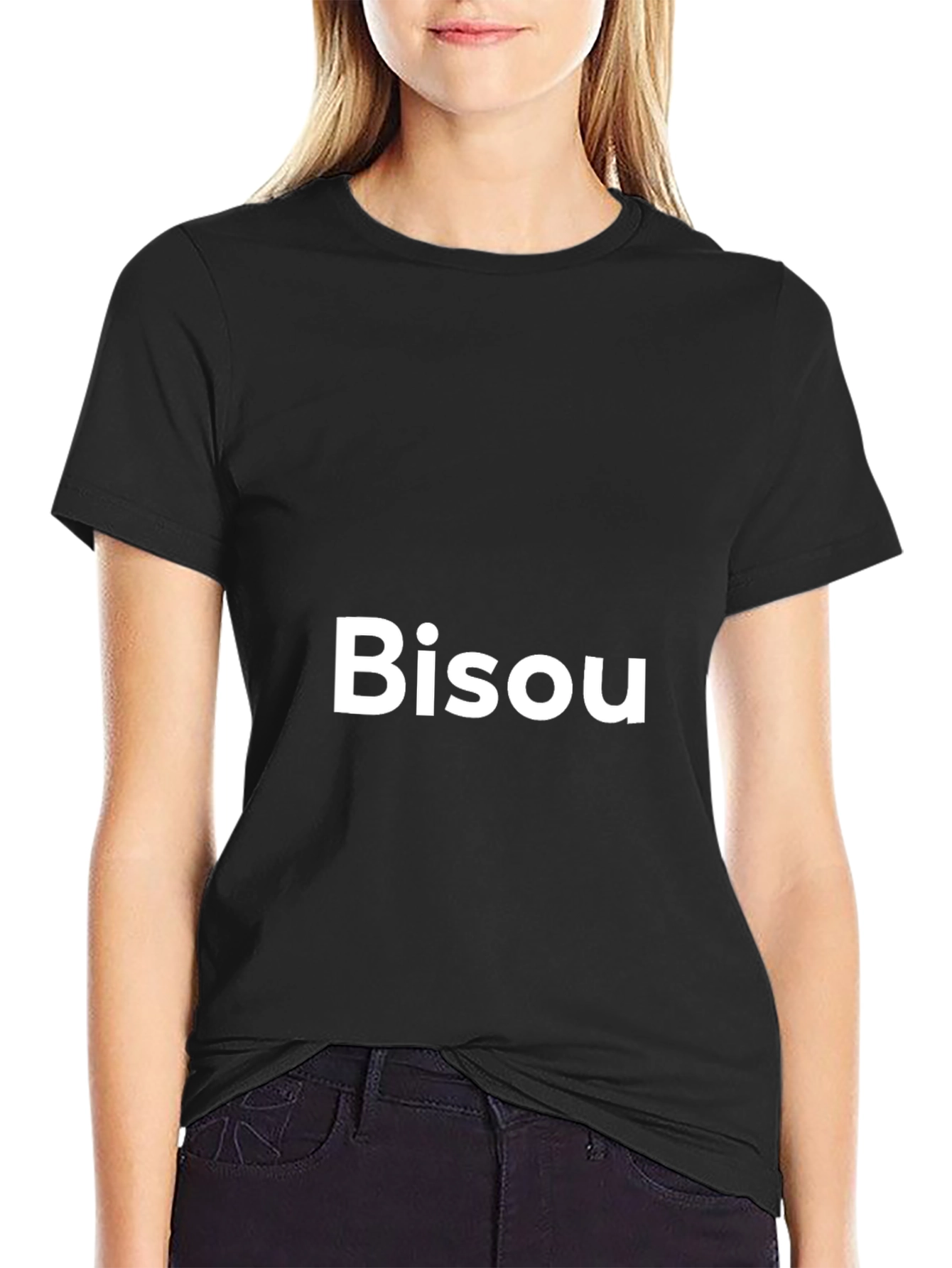 Bisou Graphic Tee - Black Cotton Comfort
