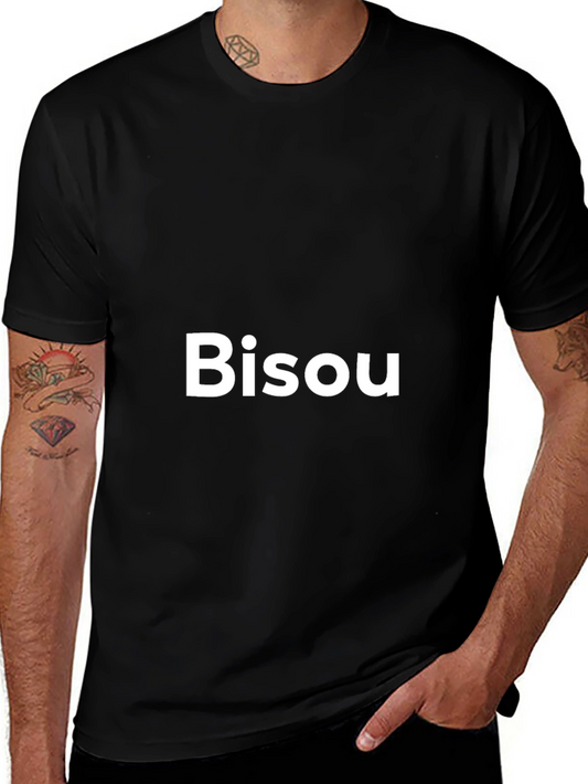 Bisou Graphic Tee - Black Cotton Comfort