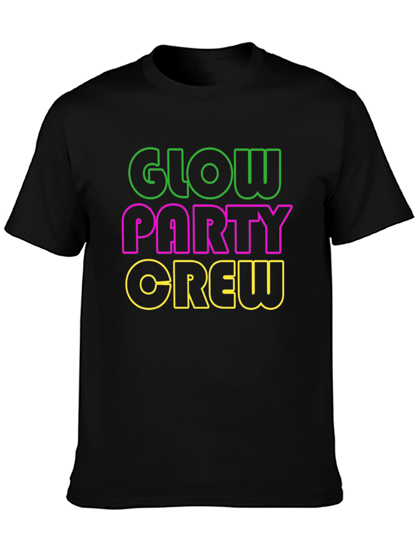 Glow Party Crew T-Shirt - Neon Design