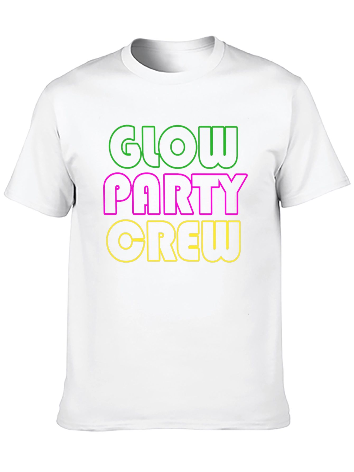 Glow Party Crew T-Shirt - Neon Design