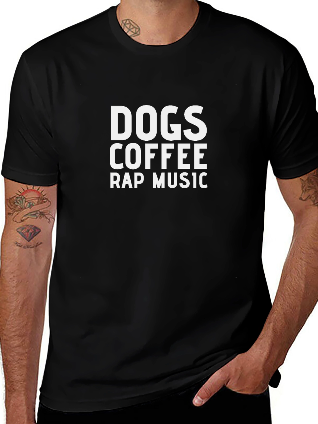 Dogs Coffee Rap Music Graphic T-Shirt