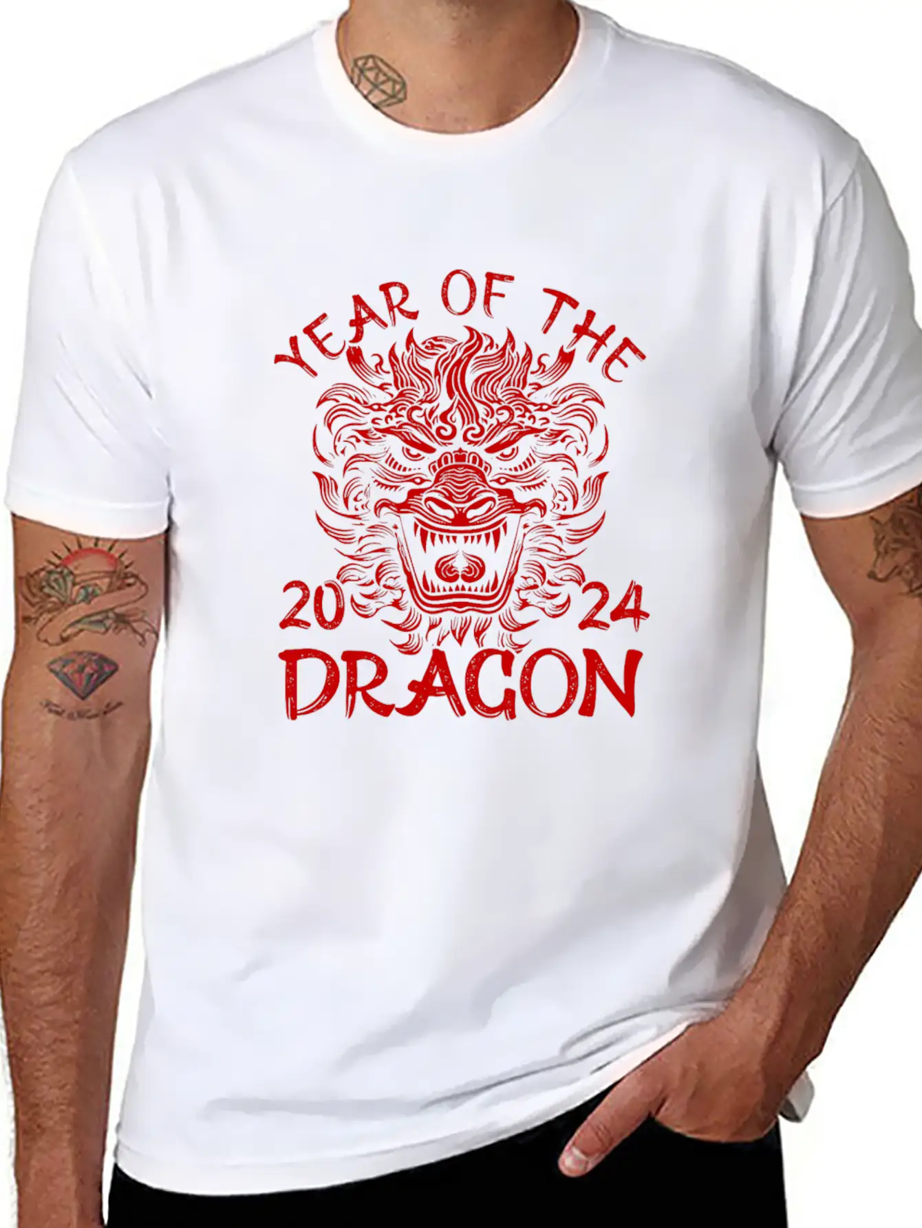 Year Of The Dragon Chinese New Year 2024 Zodiac Unisex Casual T-Shirt – Clean Design For Daily Comfort