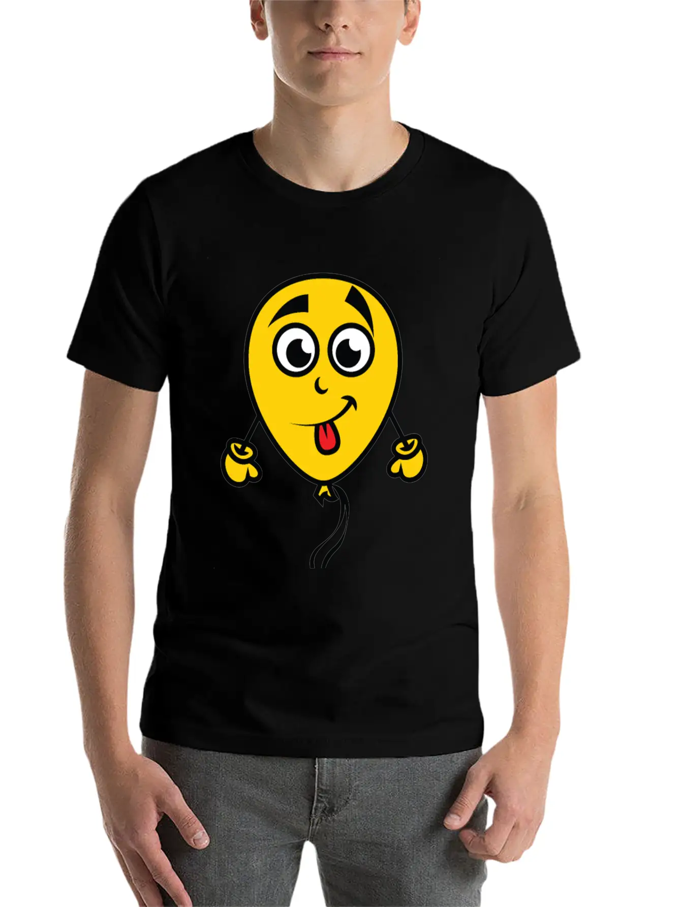 Yellow Balloon Character Unisex Casual T-Shirt – Clean Design For Daily Comfort