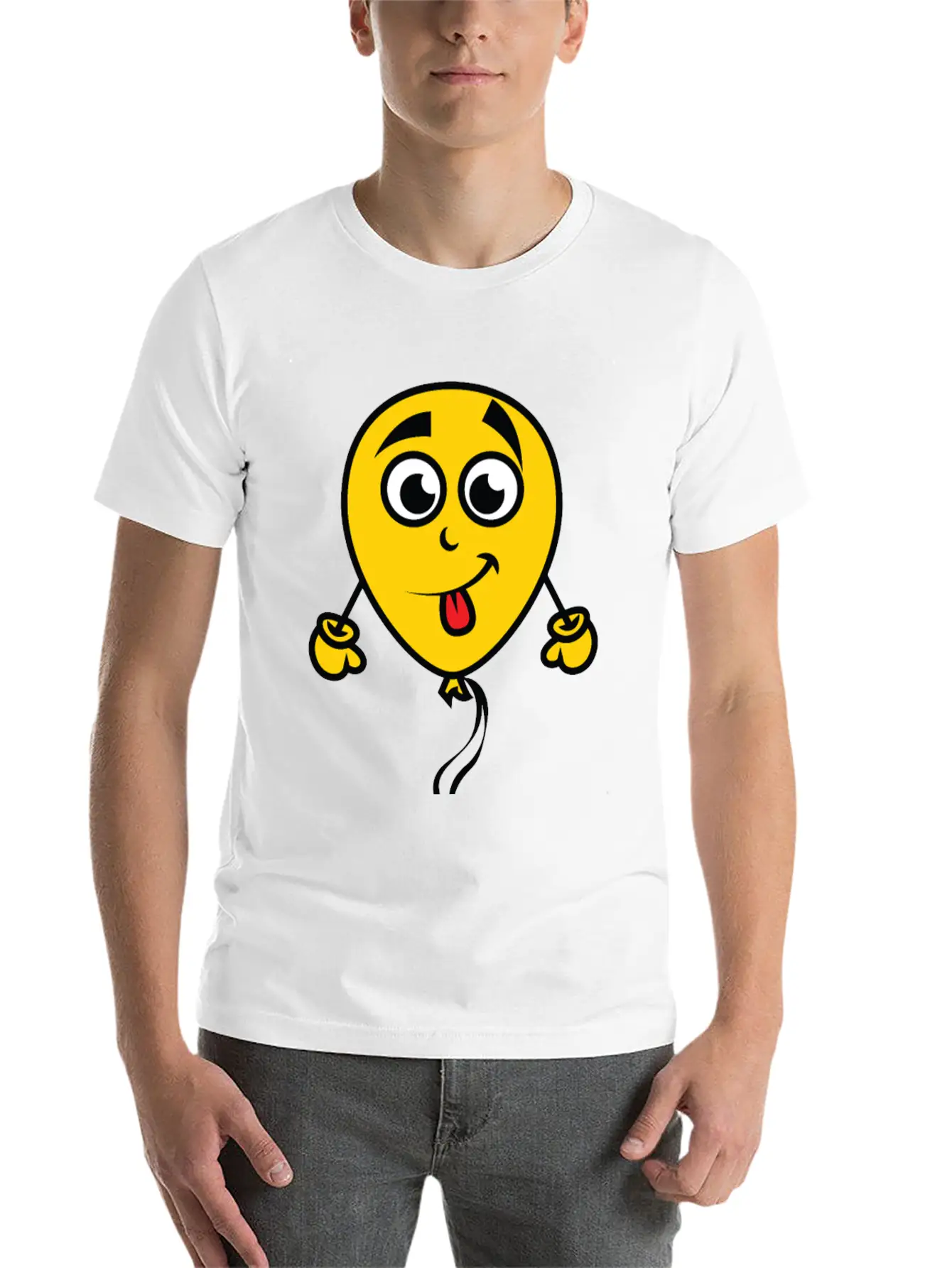 Yellow Balloon Character Unisex Casual T-Shirt – Clean Design For Daily Comfort