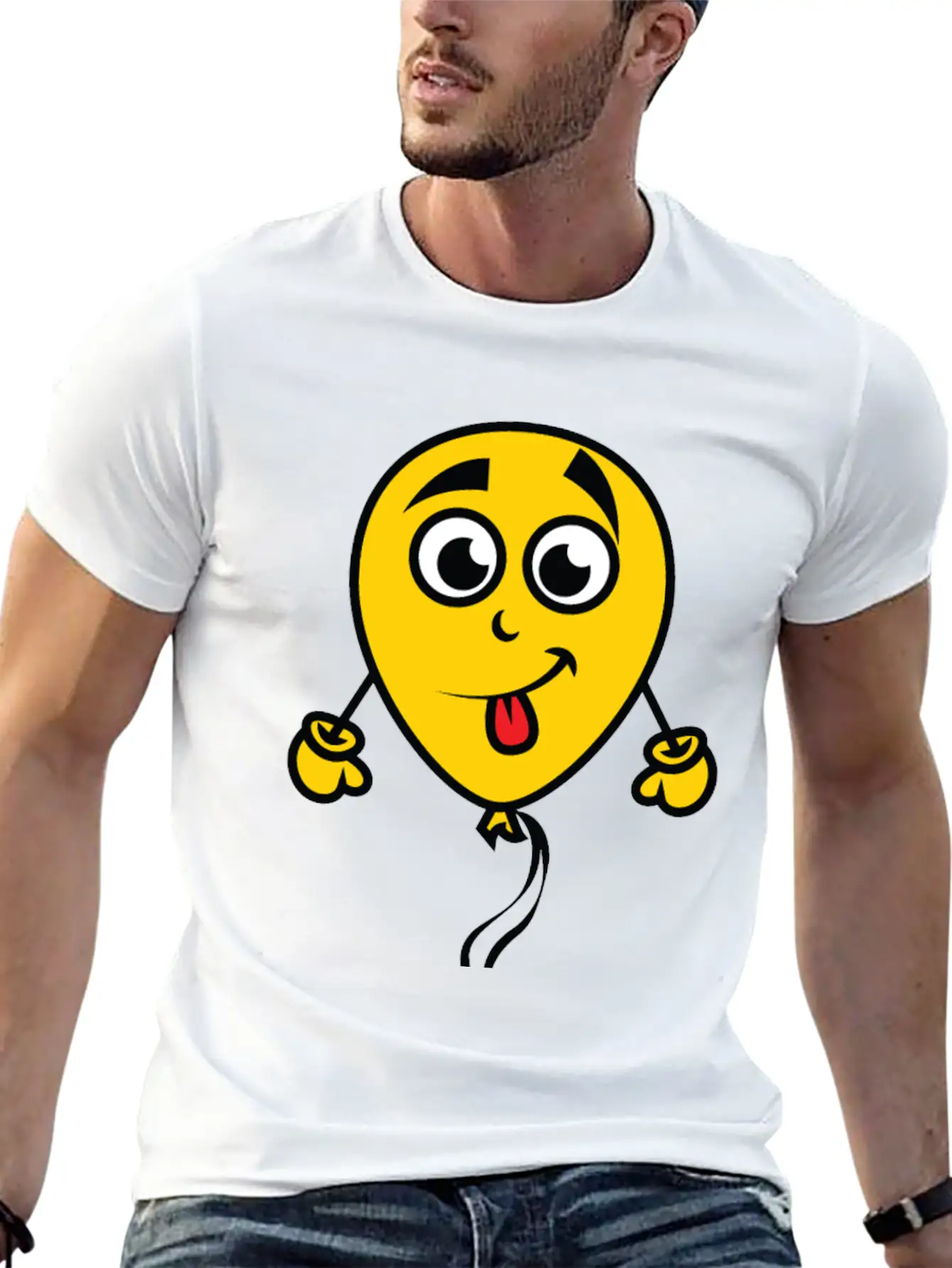 Yellow Balloon Character Unisex Casual T-Shirt – Clean Design For Daily Comfort