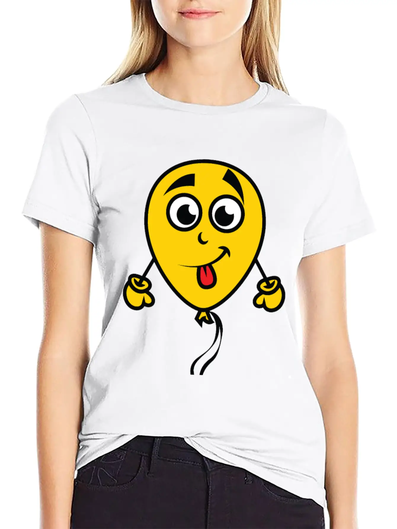 Yellow Balloon Character Unisex Casual T-Shirt – Clean Design For Daily Comfort